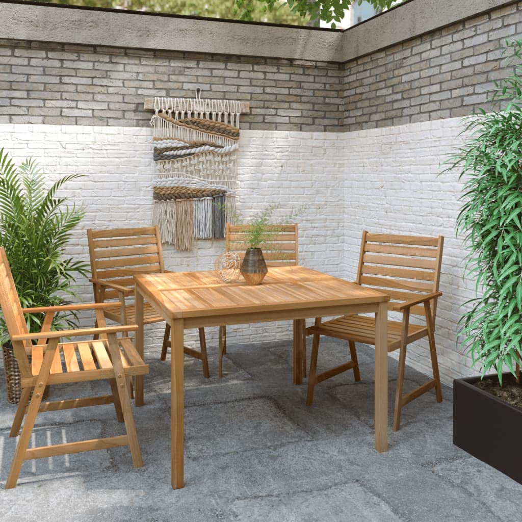 43.3'' Rectangular Teak Wood Patio Dining Table - Classic Simple Outdoor Table for Garden, Lawn & Backyard - Weather-Resistant Solid Wood for Dining, Entertaining & Relaxation