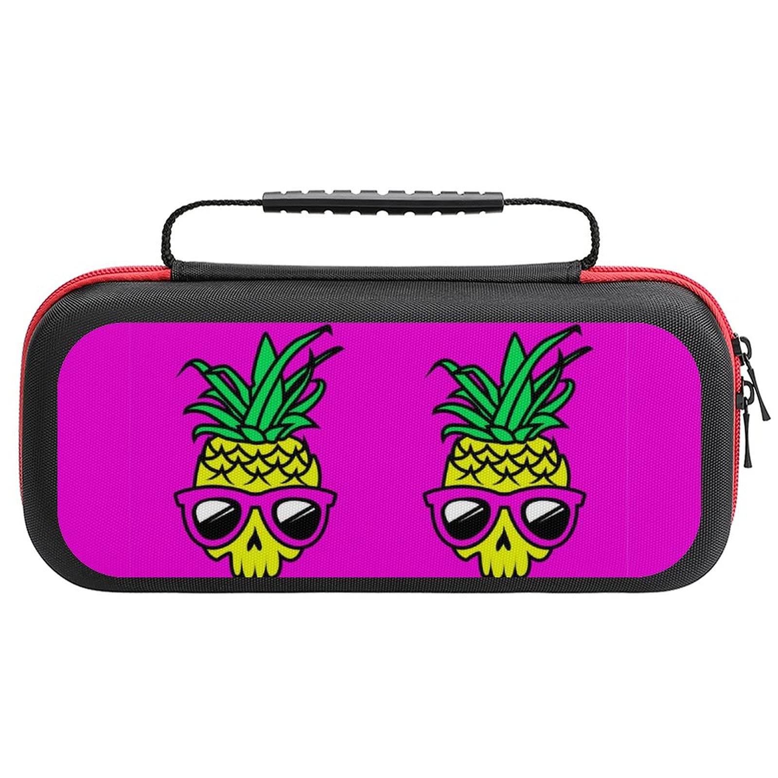 Pineapple Skull Printed Travel Case for Nintendo Switch Lite - Portable Storage Bag for Console & Accessories - Perfect for Gaming on the Go, Commuting, and Travel Protection
