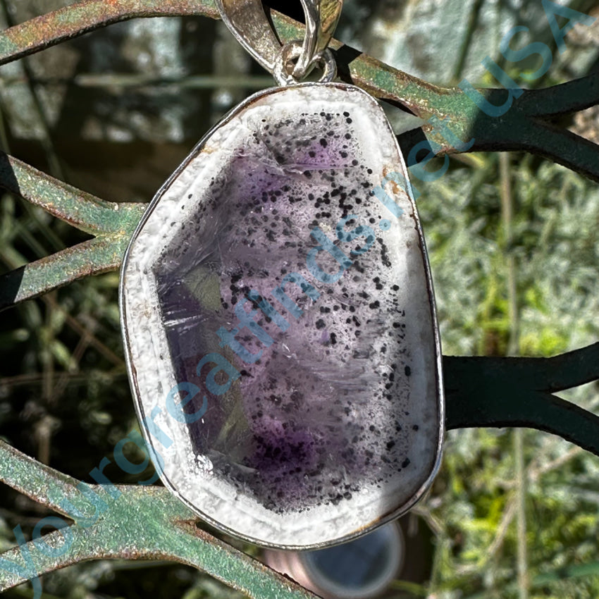 925 Sterling Silver Large Fluorite Pendant Necklace - Natural Purple Gemstone Jewelry for Women, Perfect for Everyday Wear & Special Occasions