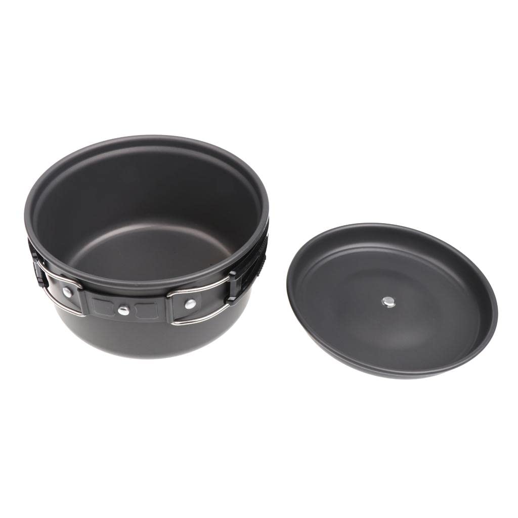 Portable Non-Stick Aluminum Camping Pot with Folding Handle - Lightweight Outdoor Cooking Stockpot for Backpacking, Hiking & Picnics