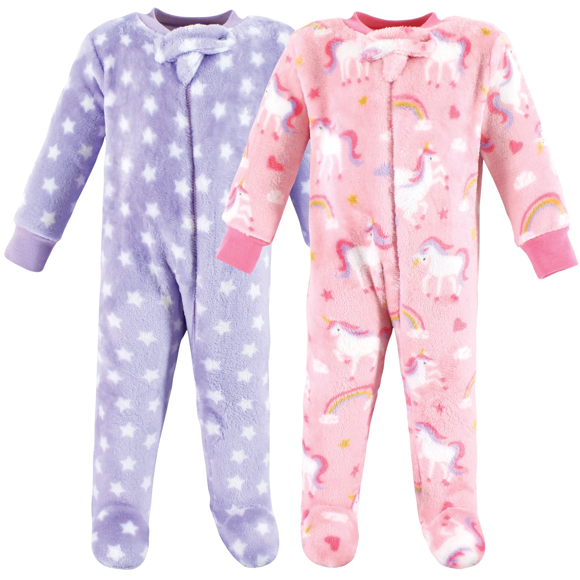 Hudson Baby Girls' Soft Plush Sleep and Play Romper - Cozy & Comfortable for Newborns, Infants, and Toddlers - Perfect for Naptime, Bedtime, and Playtime