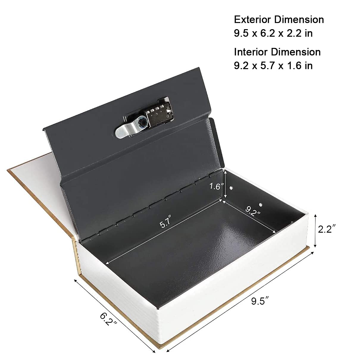 Lovndi Combination Lock Book Safe - Hidden Secret Storage Box for Cash, Jewelry & Valuables - Diversion Safe for Home, Office & Travel Security