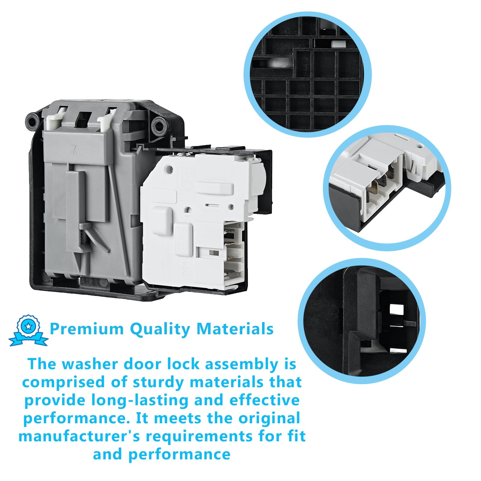 LG Kenmore Washing Machine Door Lock Switch & Strike Assembly (EBF61315802 & MFG63099101) - 2 Pack Replacement Parts for Washer Repair - Perfect for Home Laundry Room Maintenance and Appliance DIY Fixes