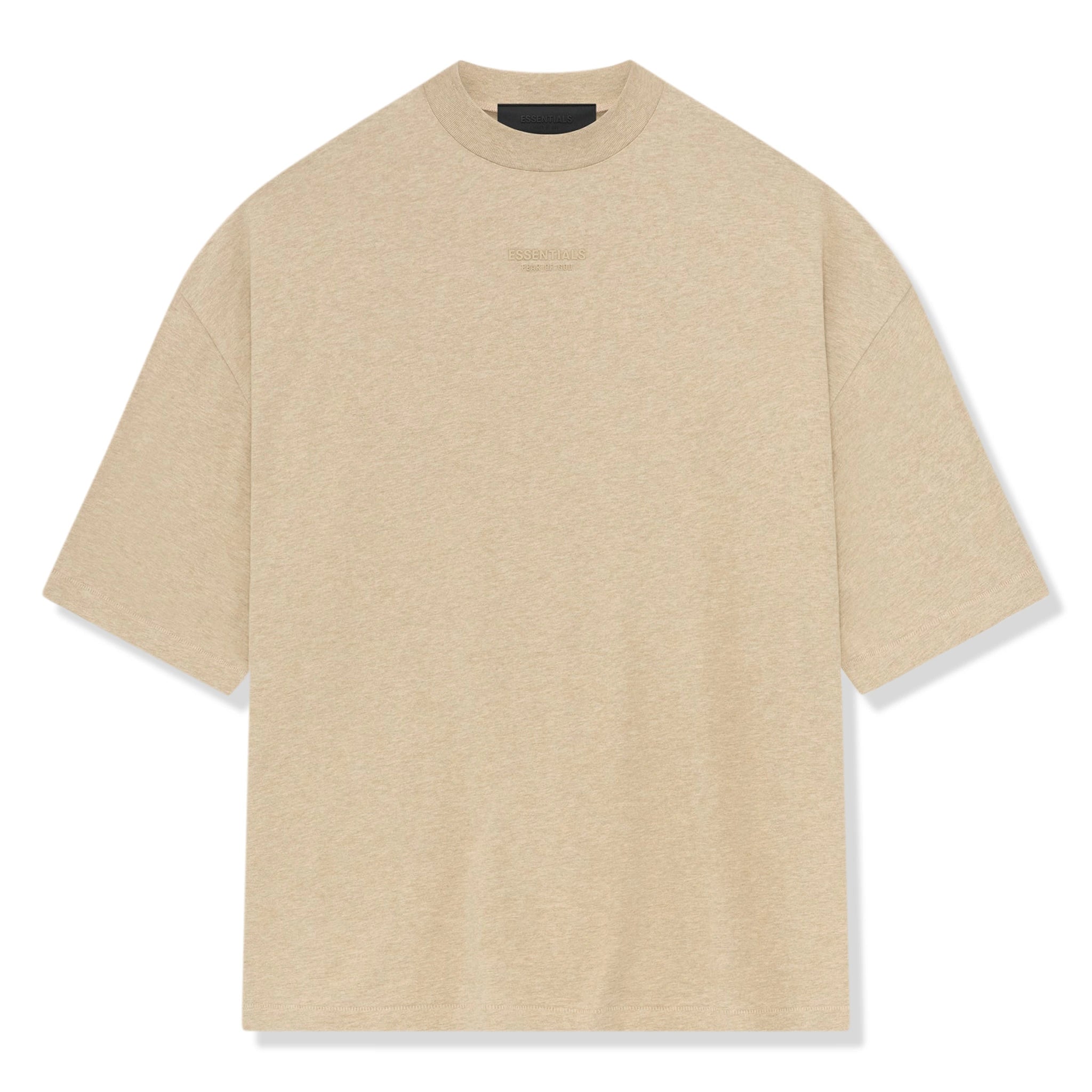 Fear of God Essentials Gold Heather T-Shirt for Men | FW23 Collection | Comfortable Cotton Tee for Casual Wear & Street Style Outfits