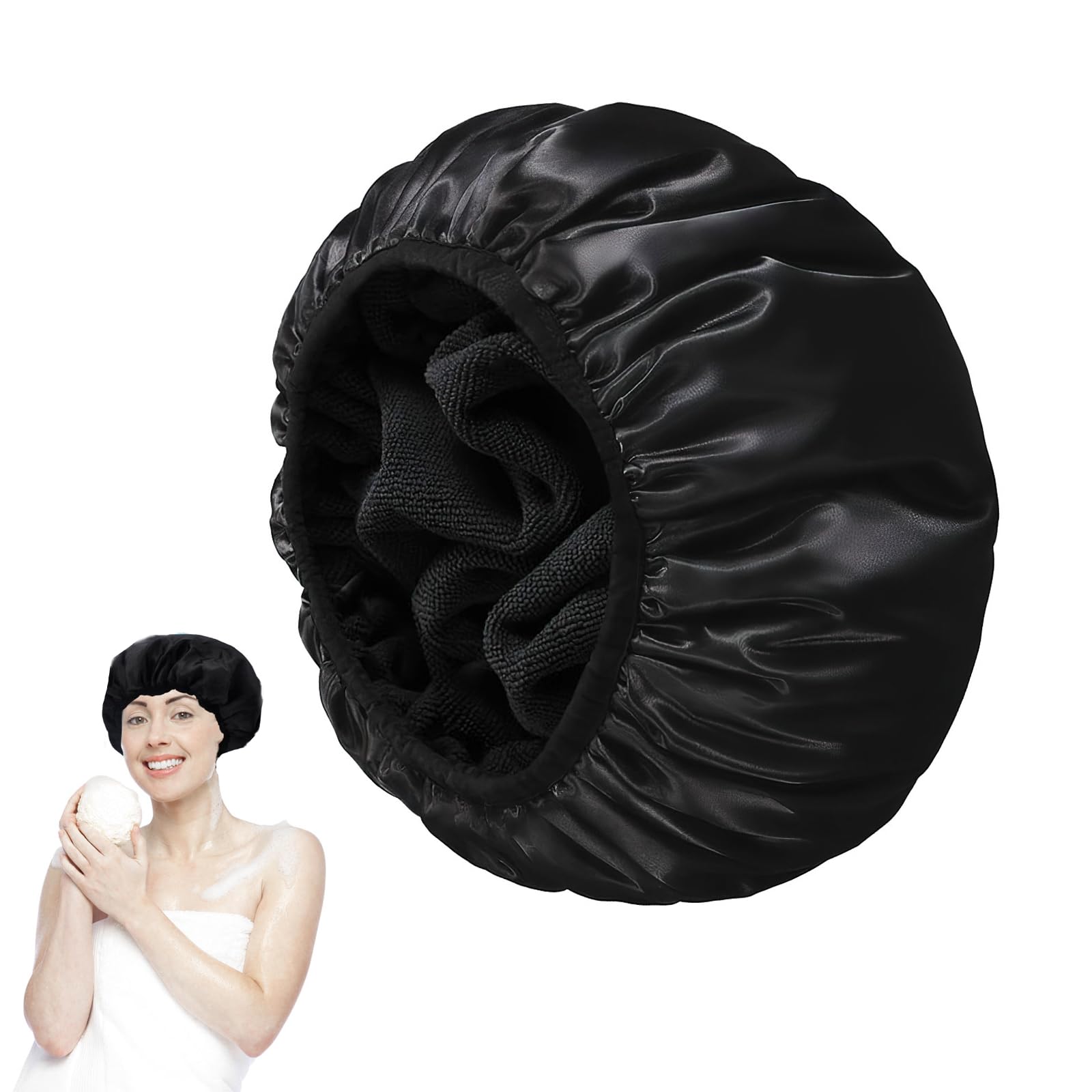 APOMOONS 3-Layer Reusable Shower Cap - Waterproof & Breathable - Perfect for Women & Girls - Ideal for Swimming, Bathing, and Hair Care Routines
