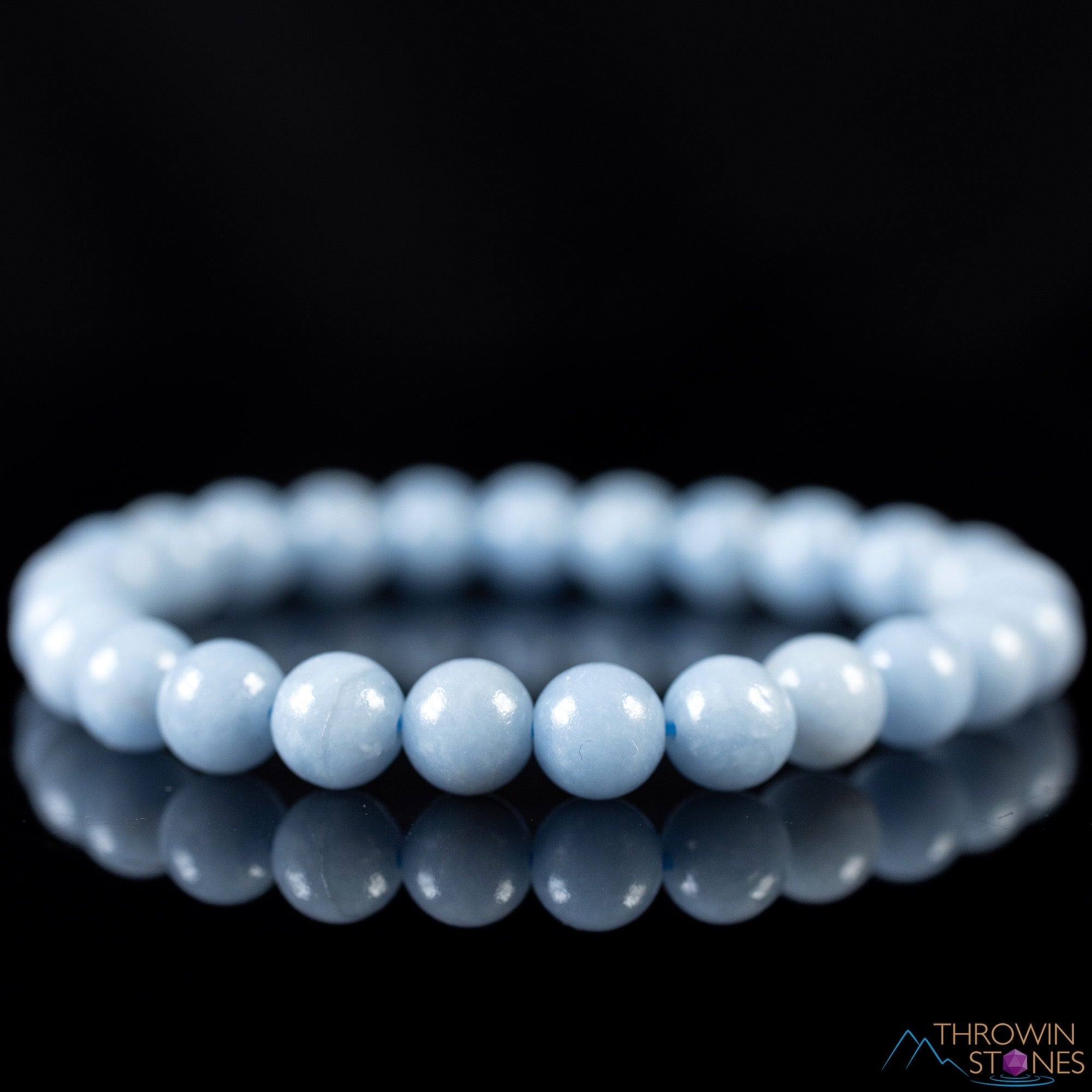 ANGELITE Crystal Bracelet - Round Beaded Healing Bracelet, Handmade Gemstone Jewelry for Women, Stress Relief & Spiritual Balance | Perfect for Meditation, Yoga & Daily Wear