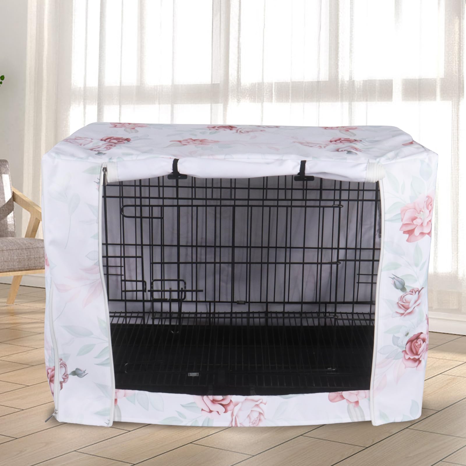 Durable Polyester Dog Crate Cover - Universal Fit for 48-Inch Wire Dog Crates | Pet Home Decor & Stress Relief Solution for Travel, Vet Visits & Home Comfort