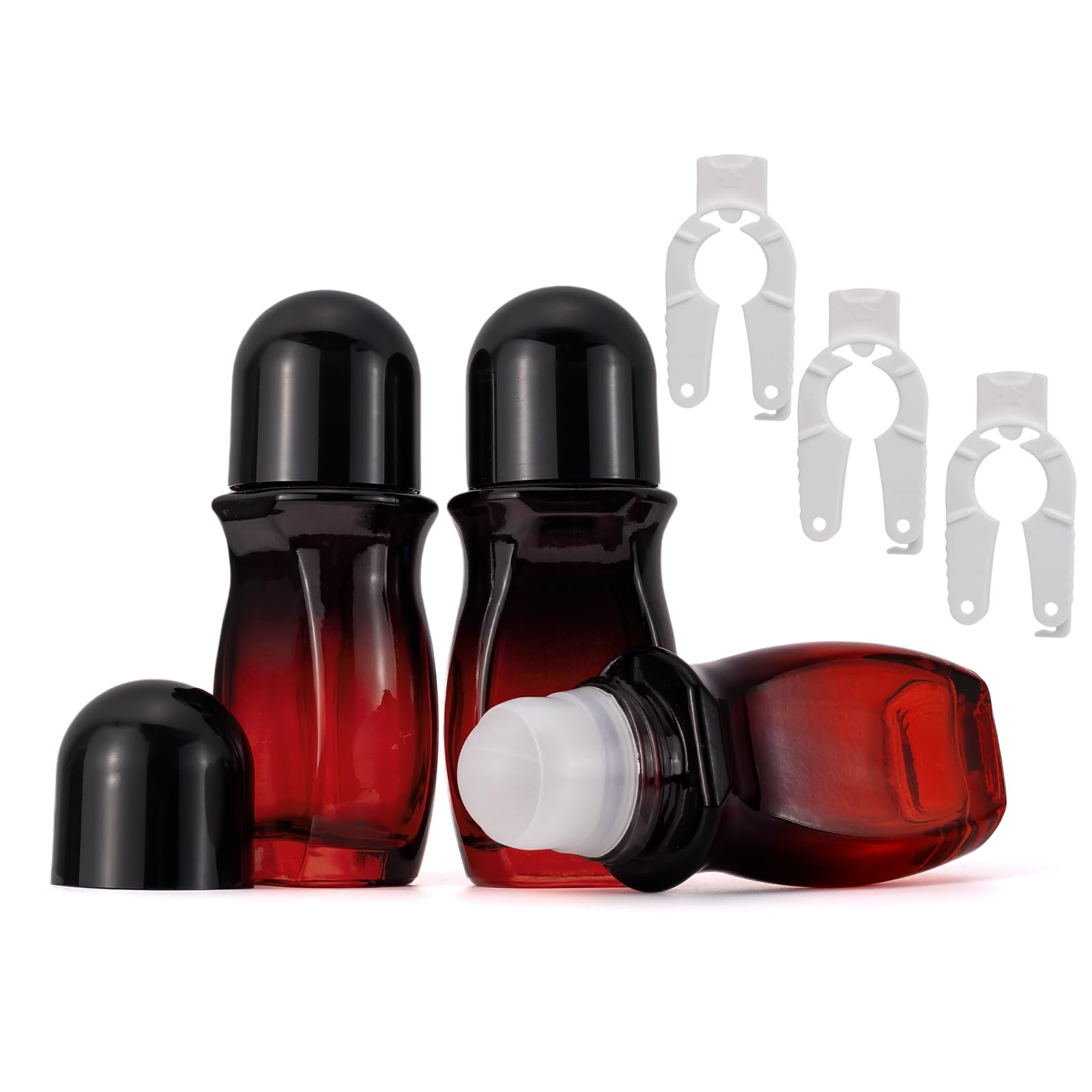 50ml Roll On Bottles for Deodorant & Essential Oils - 3 Pack Plastic Rollerball Bottles with Multi-Function Opener | Travel Size Empty Vials for Perfume, Aromatherapy & DIY Skincare | Perfect for Home, Travel & Gift Giving