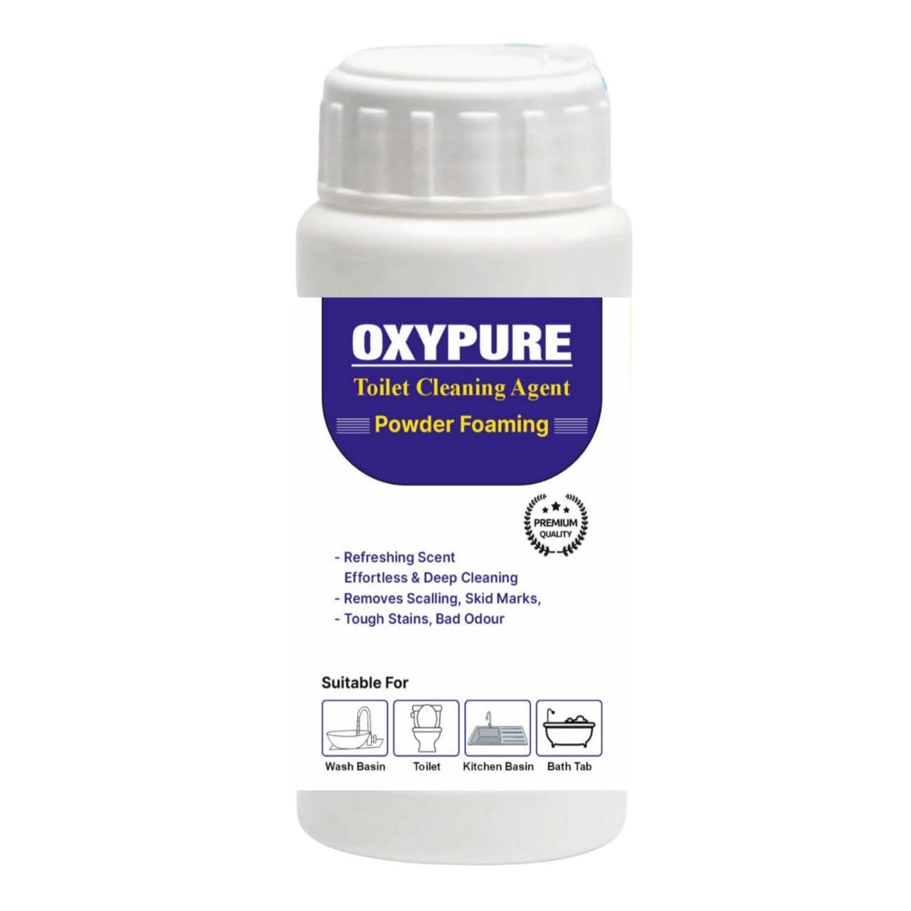 ShineBrew Advanced Oxypure Concentrated Toilet Cleaner | Powerful Oxygen Bleach Toilet Bowl Cleaner | Antibacterial, Deodorizing & Stain Remover | Foaming Bathroom Cleaner for Toilets, Sinks & Tubs (1) - Ideal for Deep Cleaning, Removing Tough Stains & Eliminating Odors in Home & Commercial Restrooms