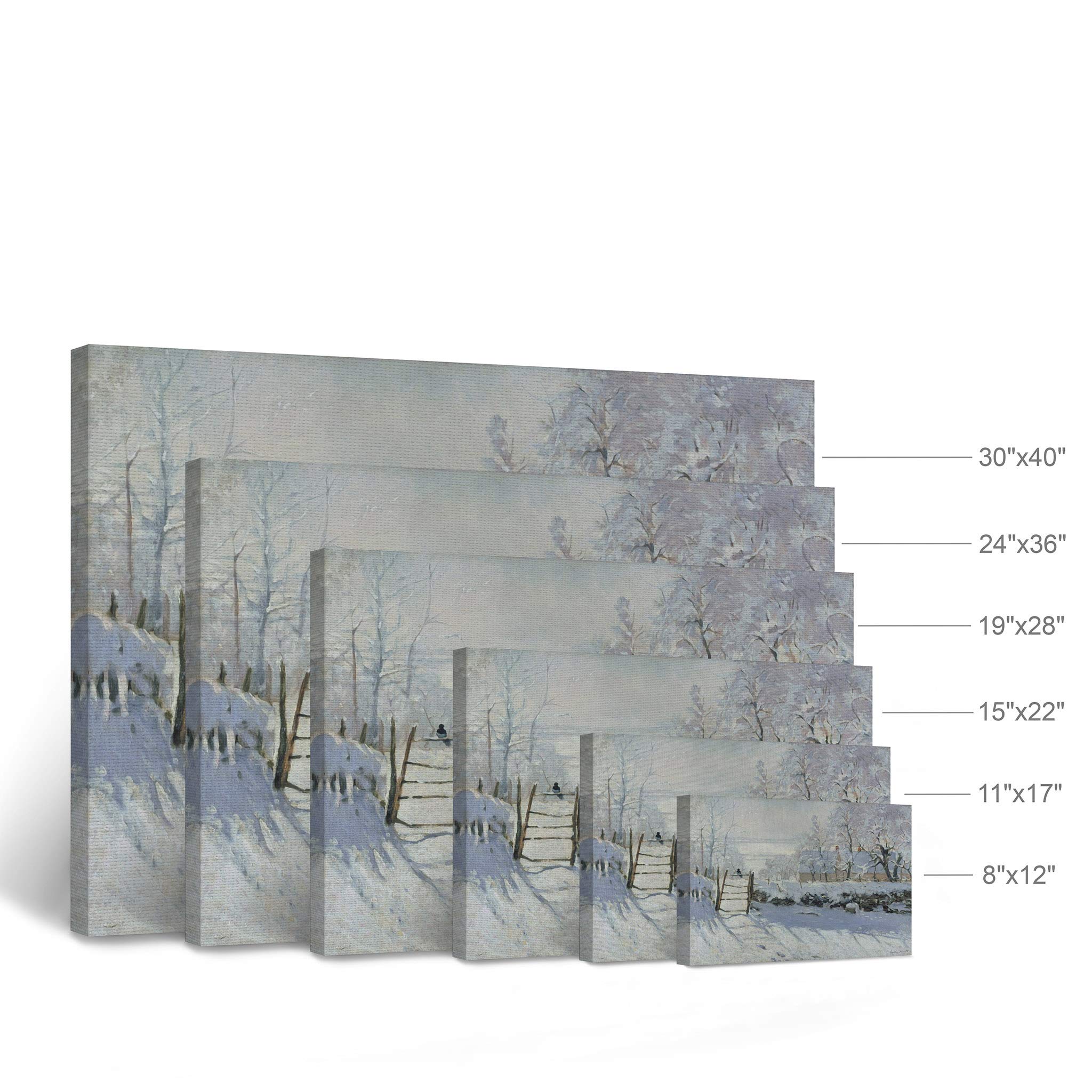 Claude Monet The Magpie Canvas Wall Art Print - Famous Oil Painting Reproduction, Modern Home Decor, Ready to Hang 30x40 - Perfect for Living Room, Bedroom & Office Decor | Made in USA