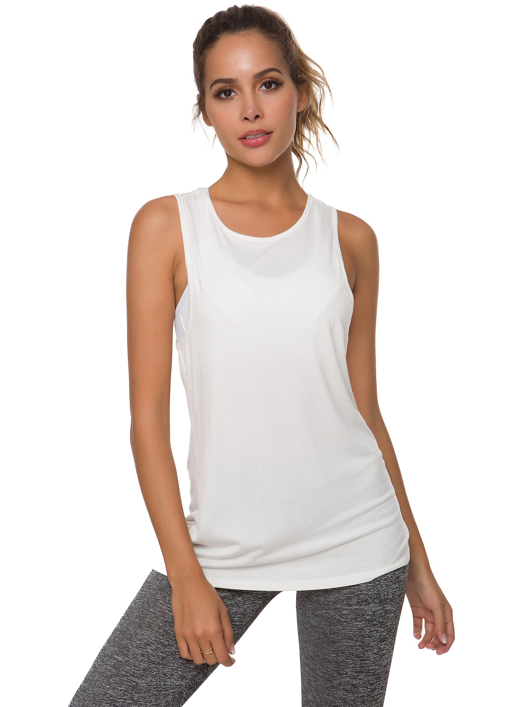 Laughido Women's Open Back Workout Tops - Athletic Yoga Vests, Backless Sleeveless Tank Tops for Gym, Running & Yoga - Breathable & Comfortable Fitness Apparel