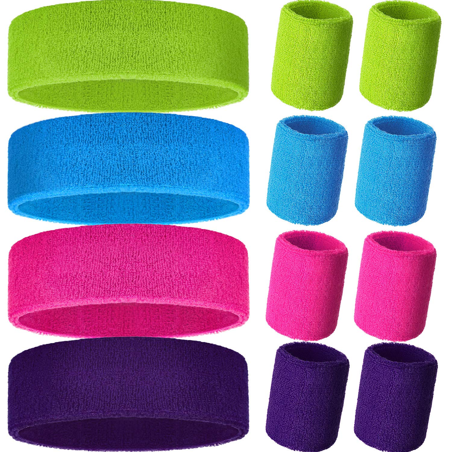 Paris Sports Competition Sweatbands Set - Breathable Cotton Headband & Wristbands for Men & Women - Perfect for Tennis, Basketball, Running & Gym Workouts