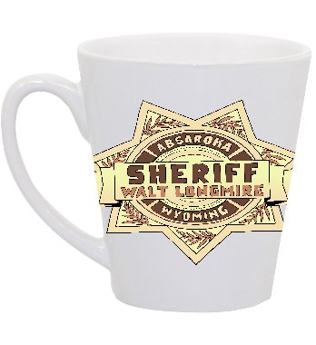 Sheriff Badge Coffee Mug - 12oz Ceramic Latte Cup for Tea & Coffee Lovers
