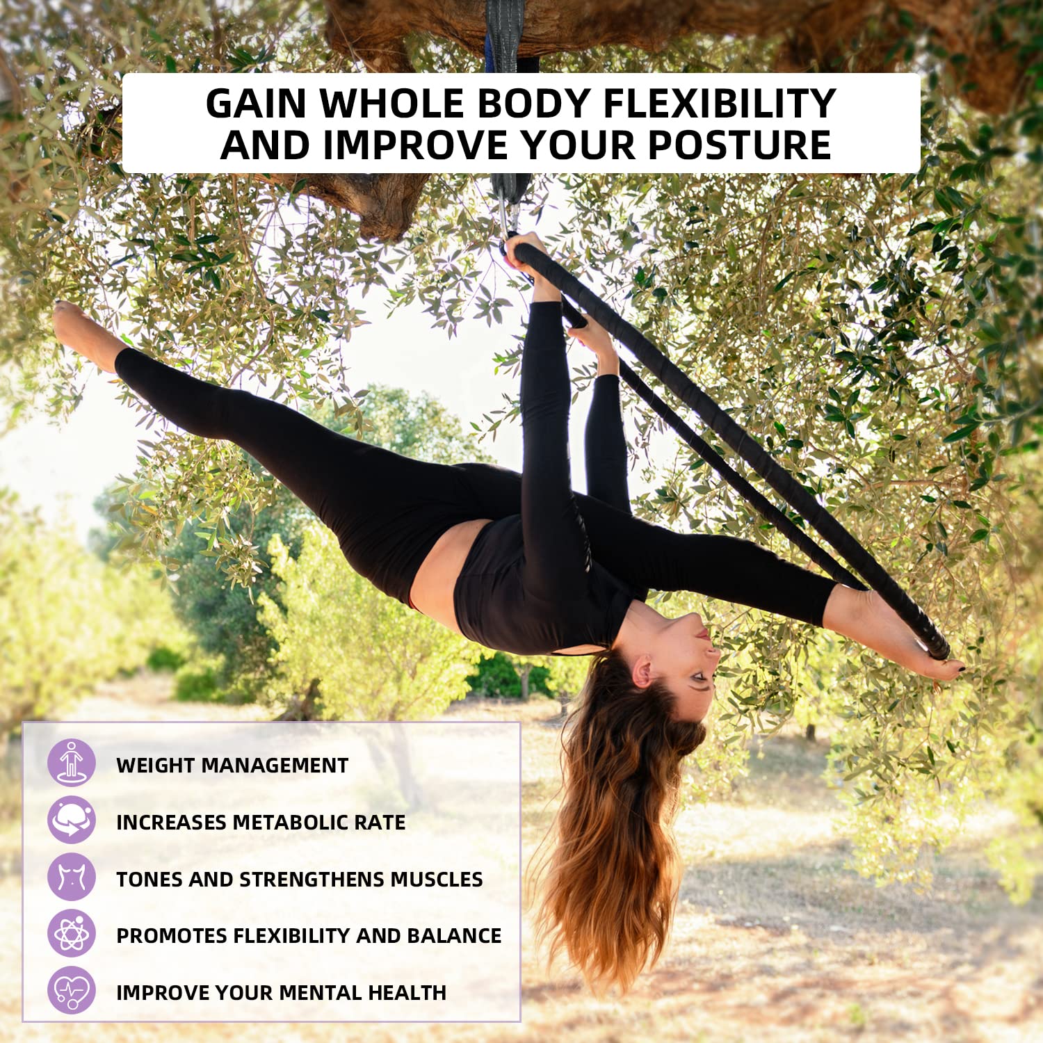 Professional Aerial Hoop Set - 500lbs Weight Capacity Lyra Ring with Rigging Kit, Protective Tape & Carry Bag - Perfect for Aerial Yoga, Circus Training & Home Fitness Workouts