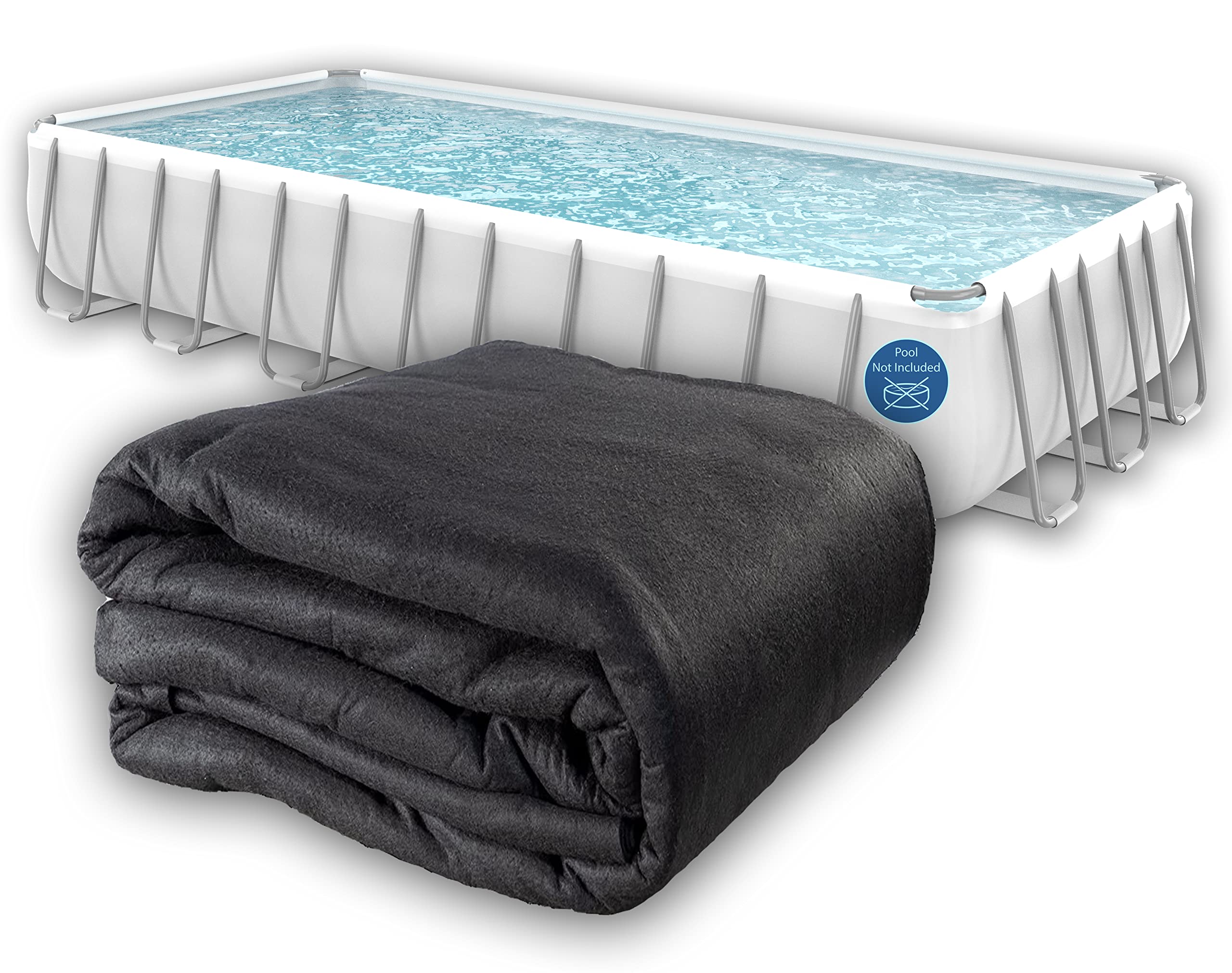 16' x 32' Rectangle Above Ground Pool Liner Pad - Durable Puncture Resistant Polyester Geotextile Material - Protects Pool Bottom & Extends Liner Life - Ideal for Backyard, Inground & Outdoor Swimming Pools