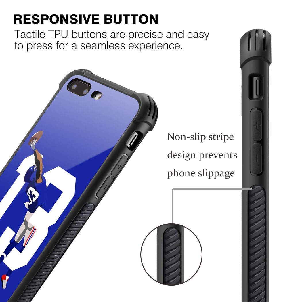 CARLOCA iPhone 8 Plus Case & iPhone 7 Plus Case - Football Graphic Design Shockproof Hard Back Cover with Odell Catch Print | Anti-Scratch Protection for Girls & Boys | Perfect for Sports Fans, School & Daily Use