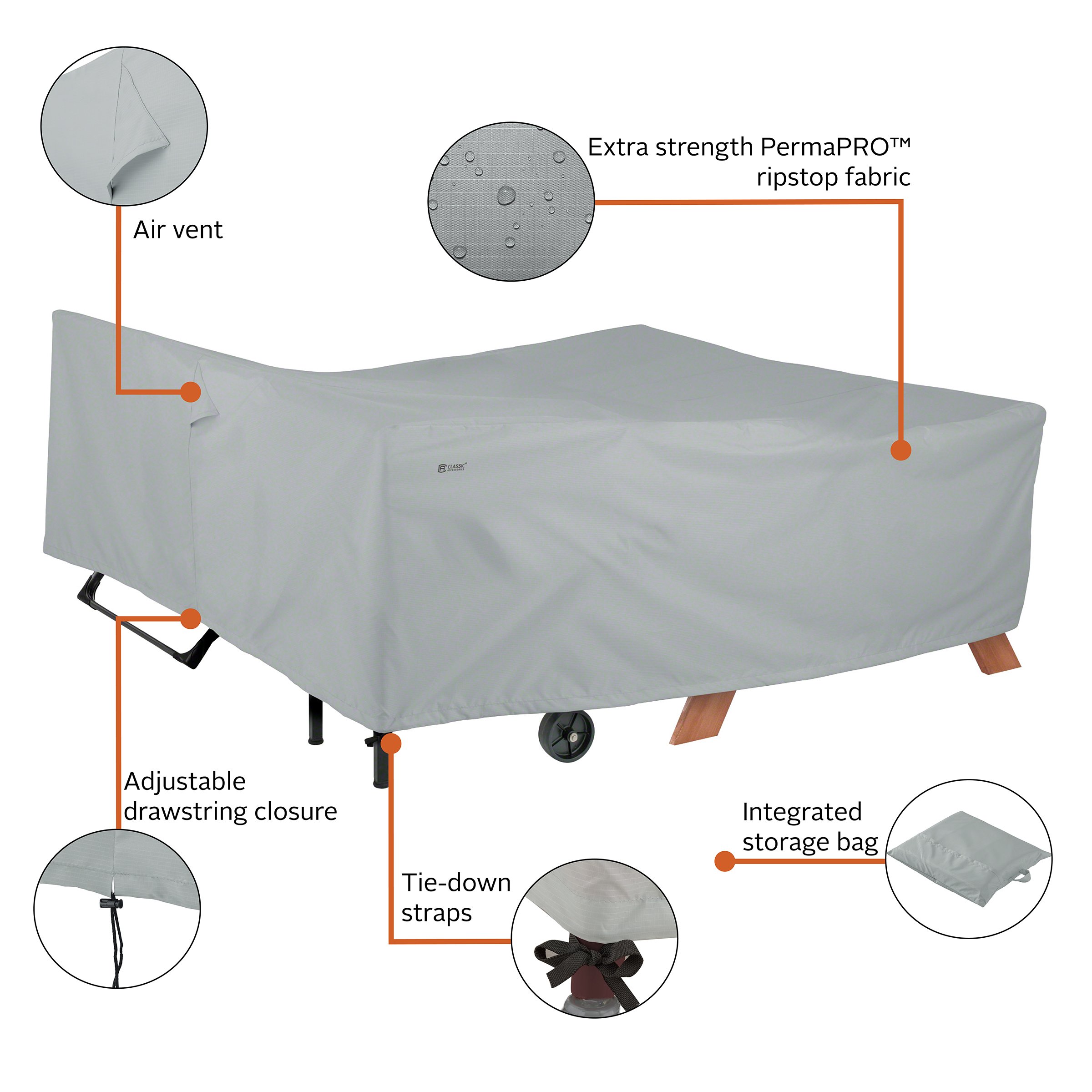 Classic Accessories PermaPro Waterproof Furniture Cover - Universal Fit for Indoor & Outdoor Use - Protect Sofas, Chairs, Tables from Dust, Sun & Spills - Perfect for Patio, Garage, Storage & Moving