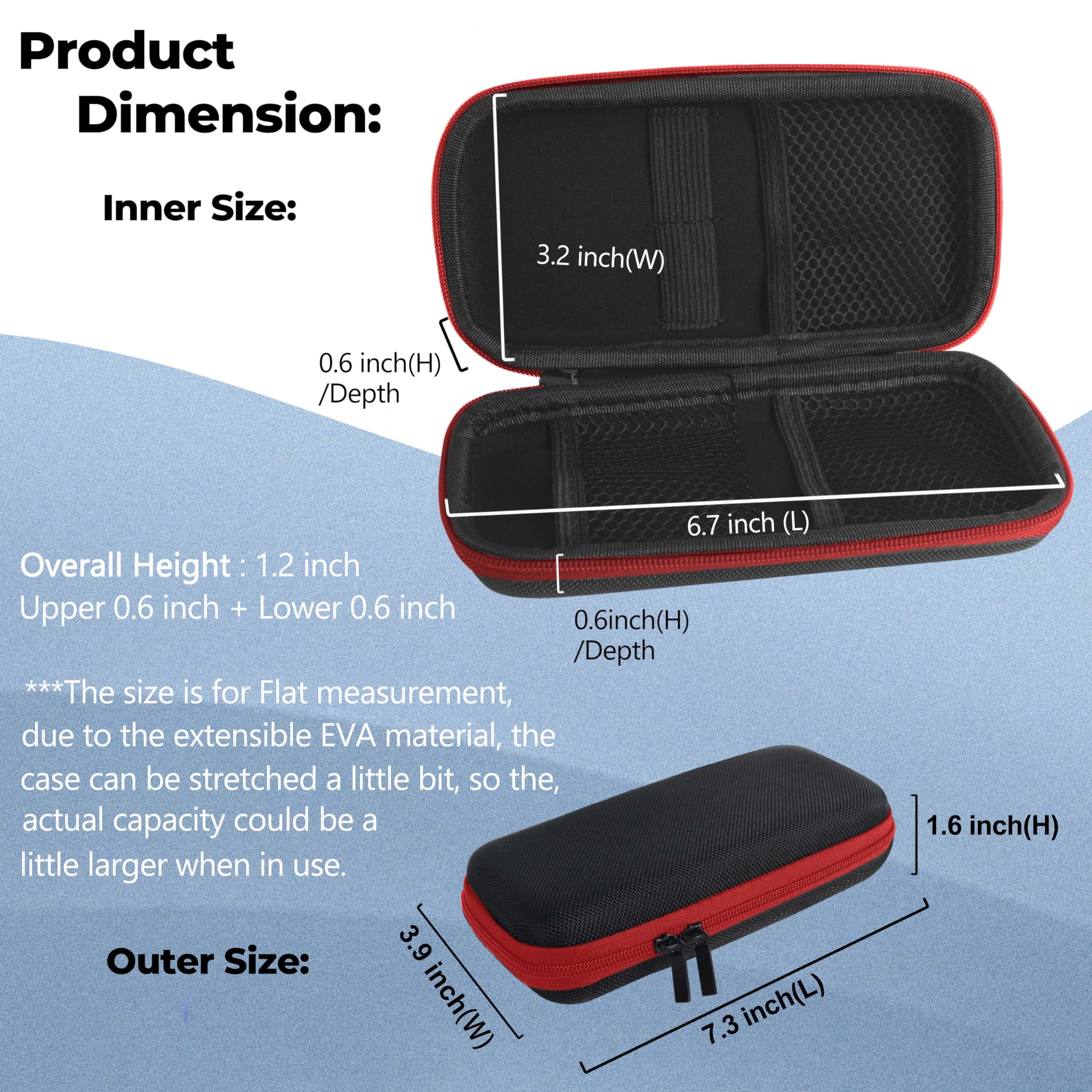 Wolfteeth Smell-Proof Storage Case - Hard EVA Travel Organizer for King Size Vape Tubes, Pens & Accessories | Odor-Resistant & Durable | Perfect for Travel, Hiking & Discreet Storage