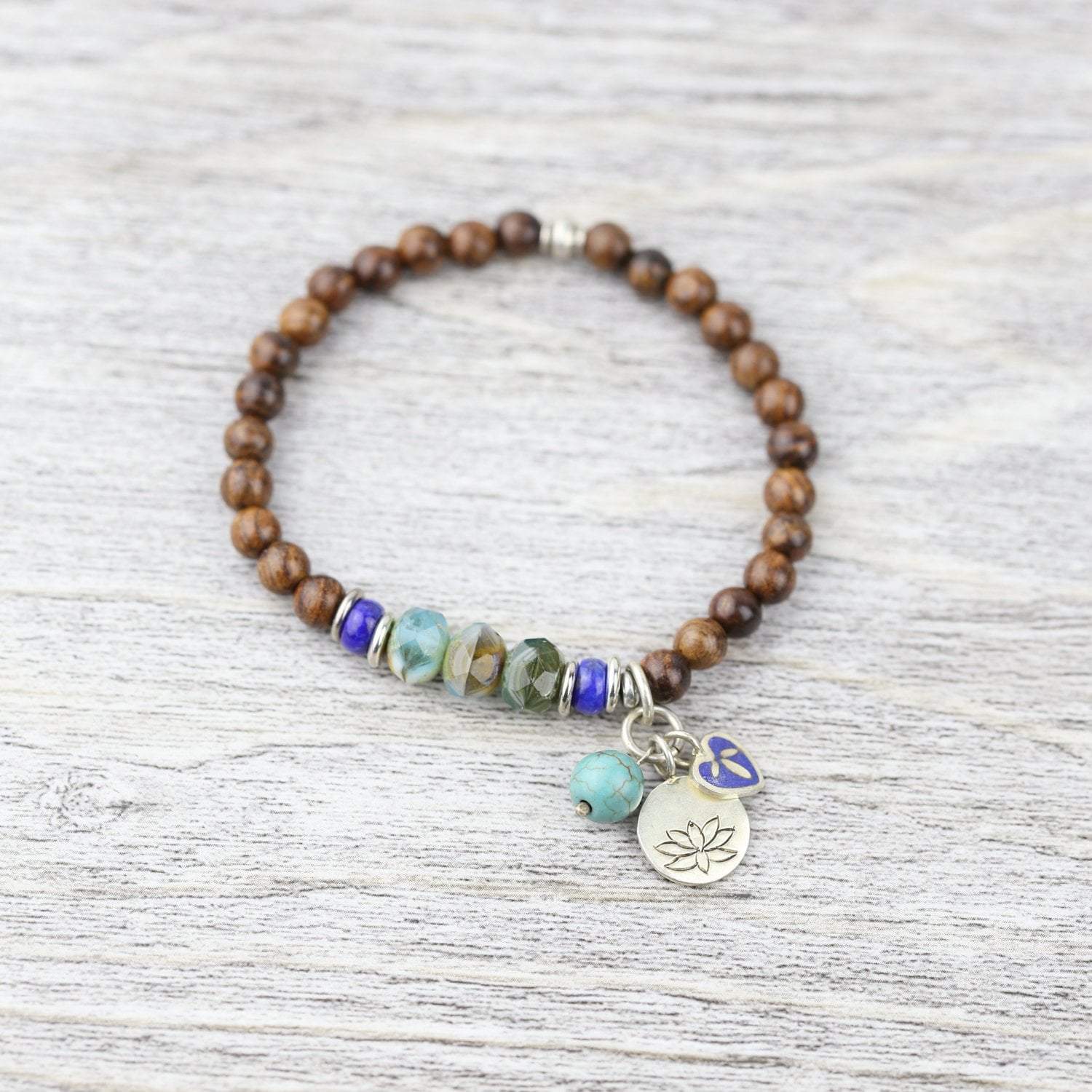 Natural Wood Healing Charm Bracelet for Women - Handmade Boho Spiritual Jewelry for Positive Energy & Protection - Perfect for Meditation, Yoga & Everyday Wear