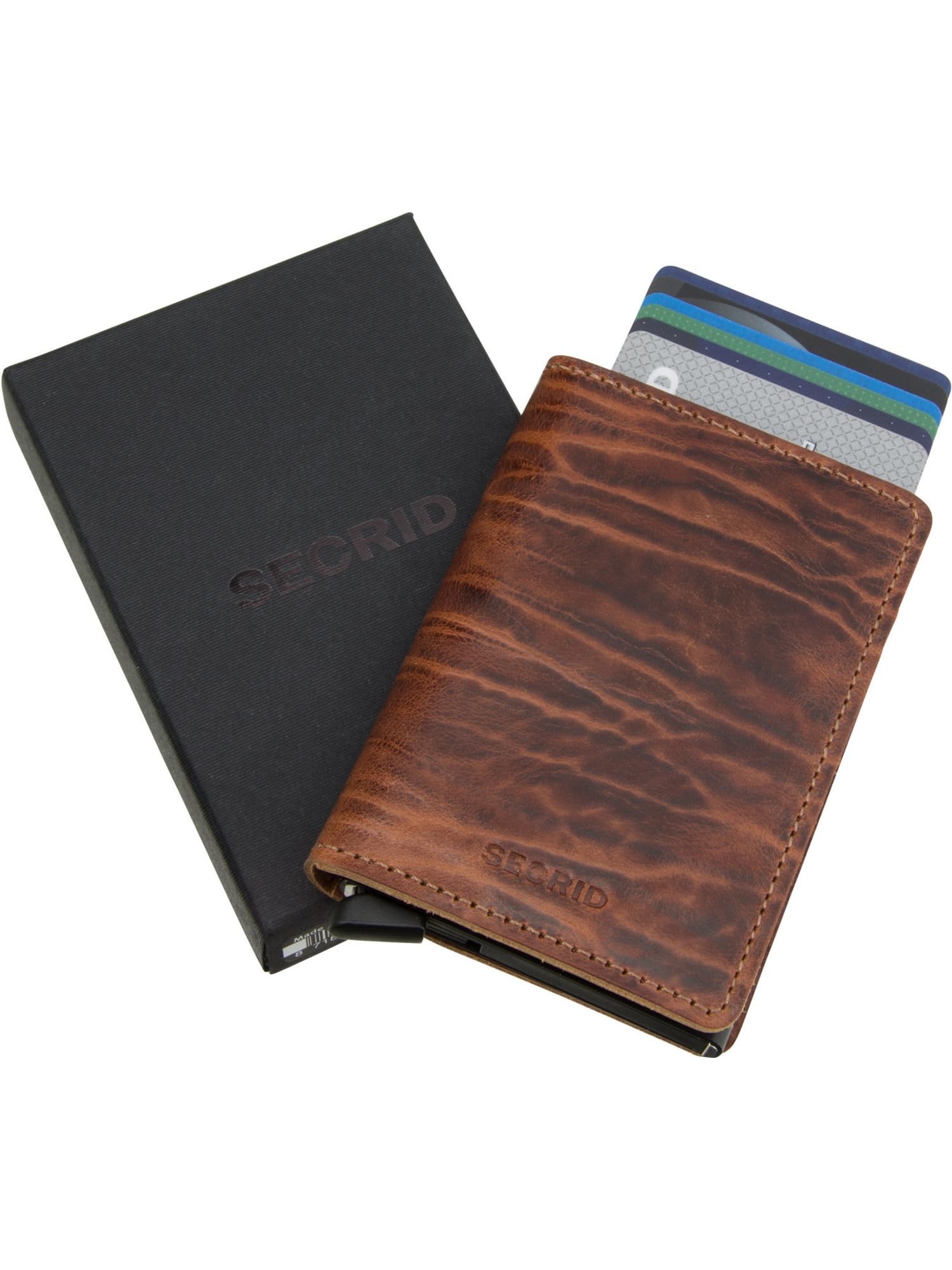SECRID Slim Wallet - Genuine Leather RFID Blocking Card Holder for 12 Cards | Dutch Martin Design | Secure & Stylish Minimalist Wallet for Men & Women | Perfect for Travel, Business & Everyday Use