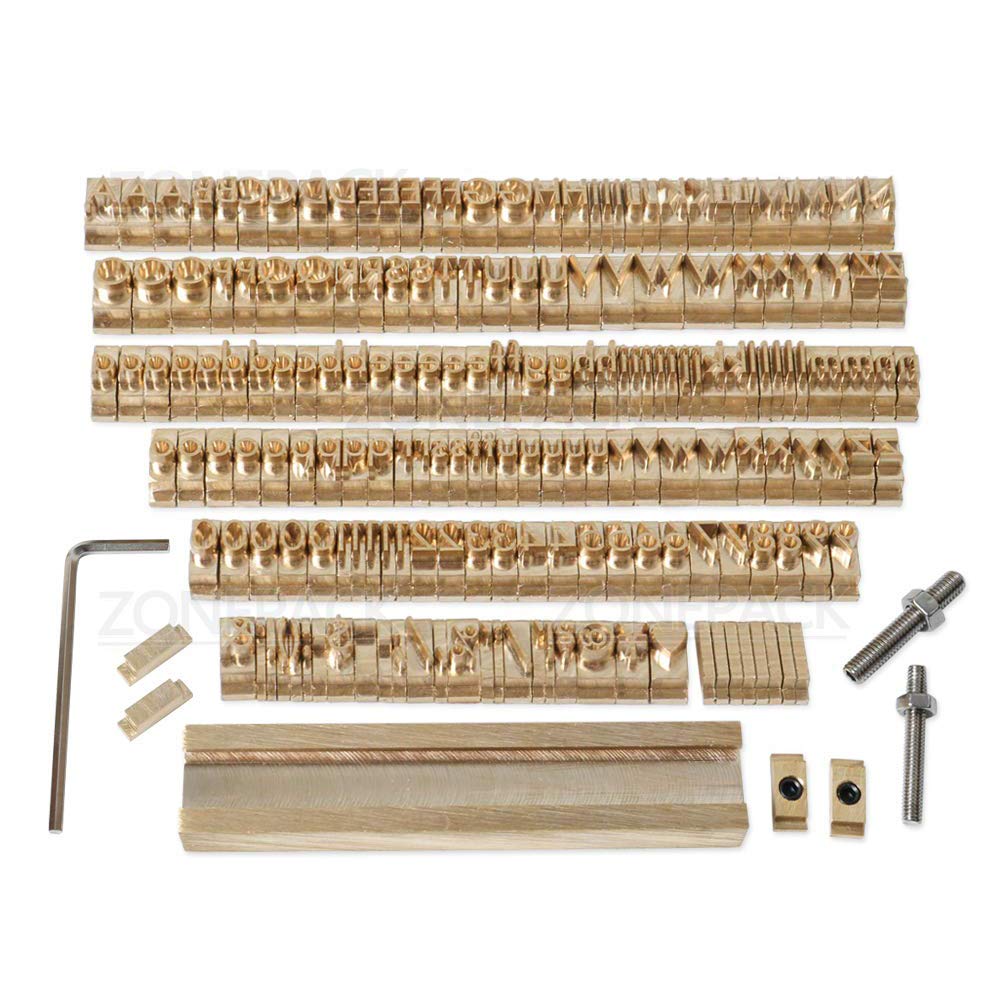 Premium Copper Brass Stamping Molds - 184-Piece Flexible Letter, Number & Symbol Set (F Font) for CNC Engraving & Hot Foil Stamping Machines | Perfect for DIY Crafts, Leather Branding, and Metal Engraving Projects