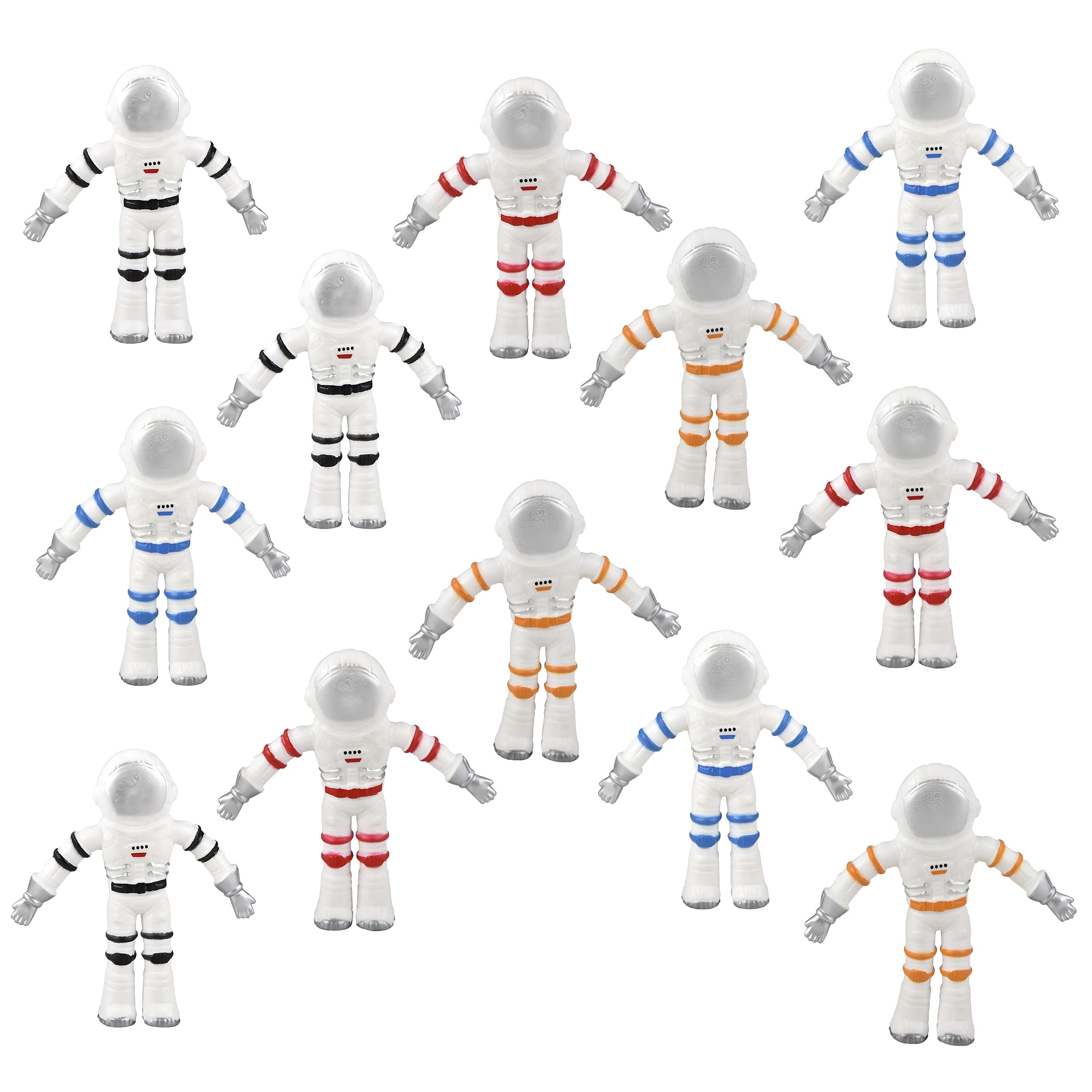 Forest & Twelfth 12-Piece Bendable Astronaut Toy Set - 3” Flexible Spaceman Figures for Kids, Fun & Educational STEM Toys to Improve Fine Motor Skills & Creativity - Perfect for Ages 3+, Great for Space-Themed Playrooms & Birthday Gifts