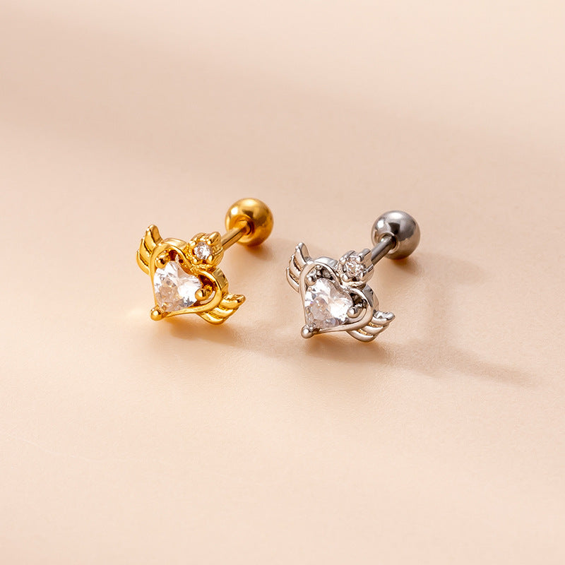 20G Cartilage Heart Stud Earrings - Flat Back Hypoallergenic Earrings for Sensitive Ears | Perfect for Daily Wear, Valentine's Gifts & Special Occasions