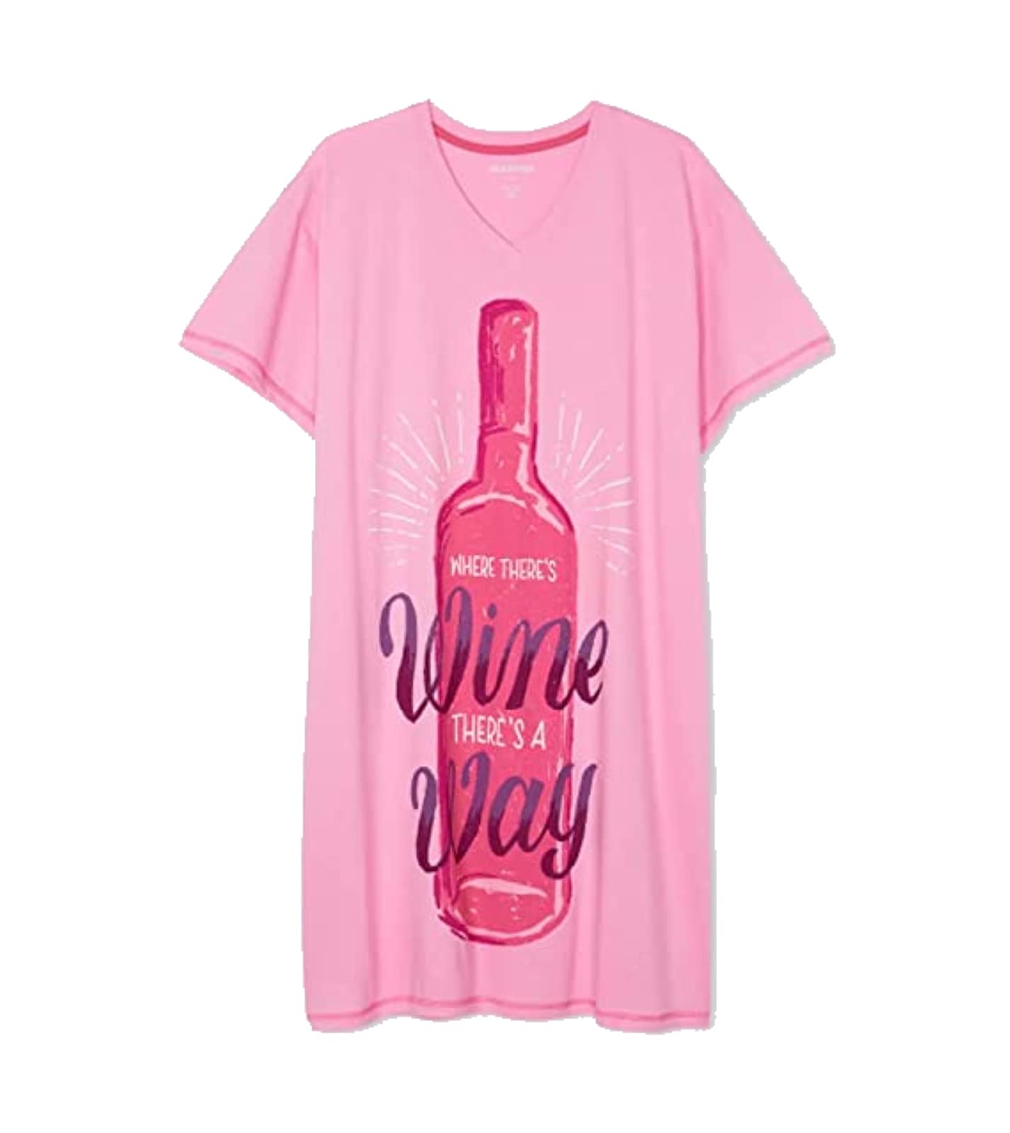 Wine Way Women's Sleepshirt - Soft & Comfortable Nightwear for Relaxing at Home or Sleeping - Cozy Loungewear for Women
