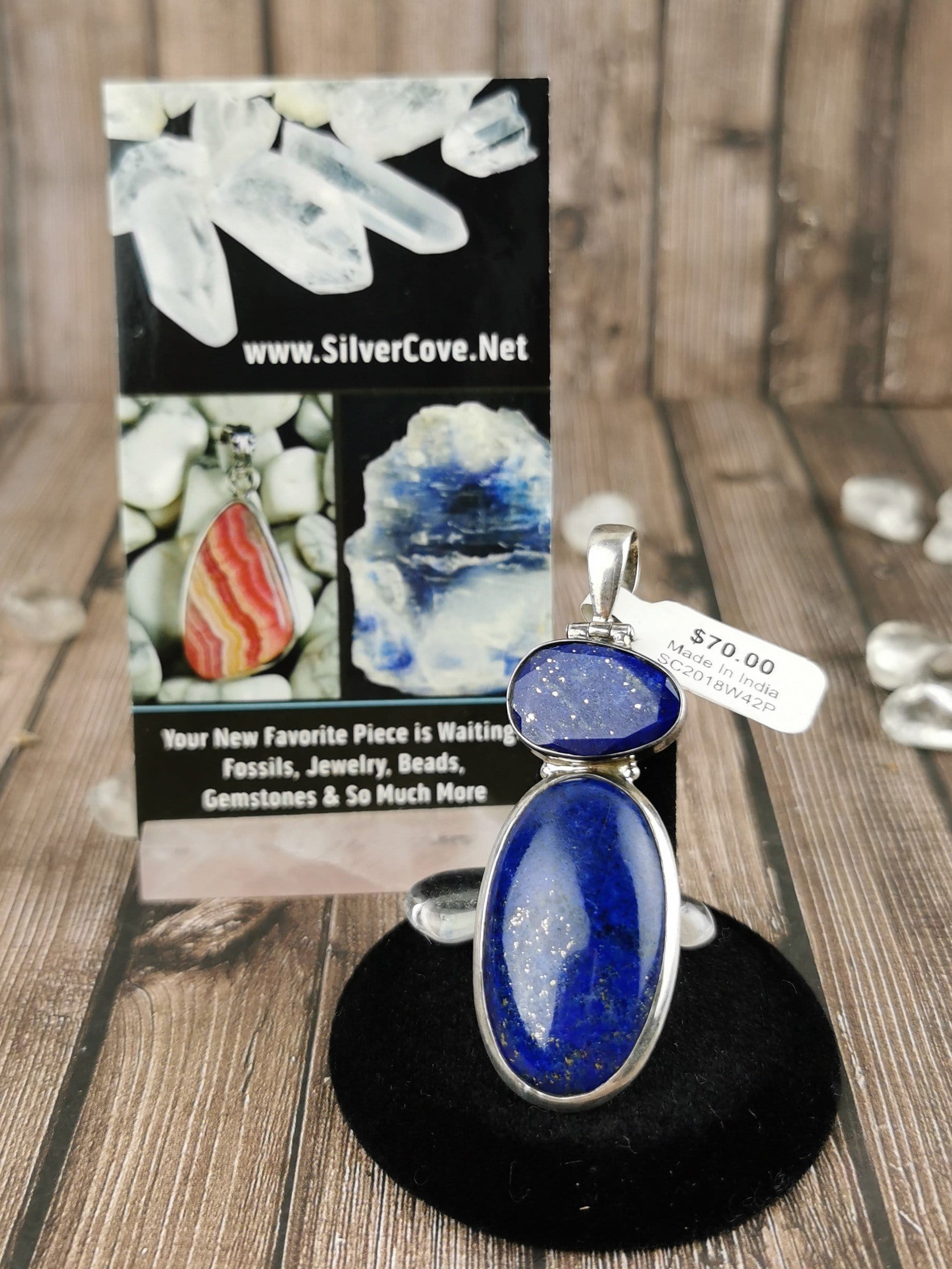 Double Stone Lapis Lazuli Pendant Necklace - Natural Blue Gemstone Jewelry for Women & Men - Perfect for Meditation, Healing & Spiritual Gifts
