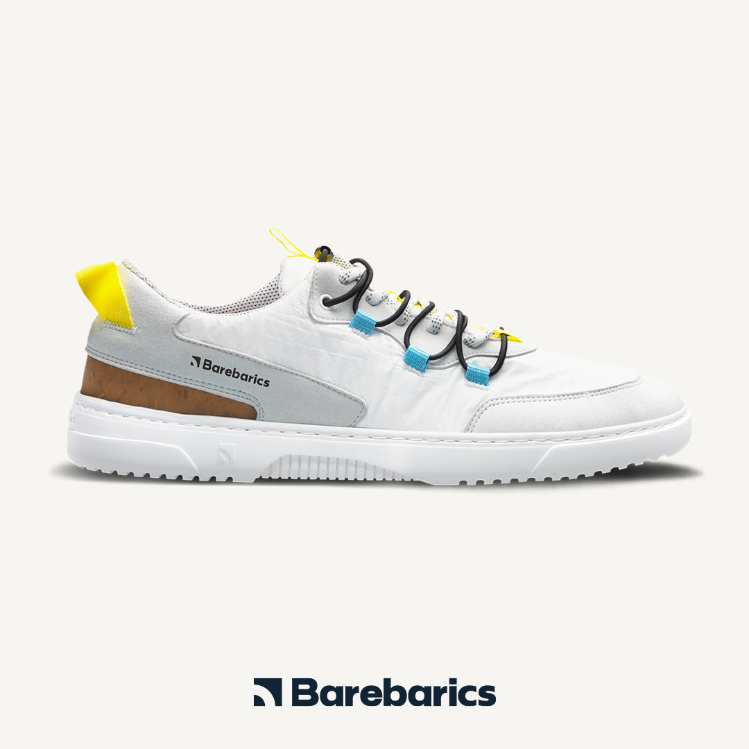 Barefoot Sneakers Barebarics Revive - White & Grey Minimalist Shoes for Men & Women | Lightweight & Flexible for Running, Walking & Gym Workouts