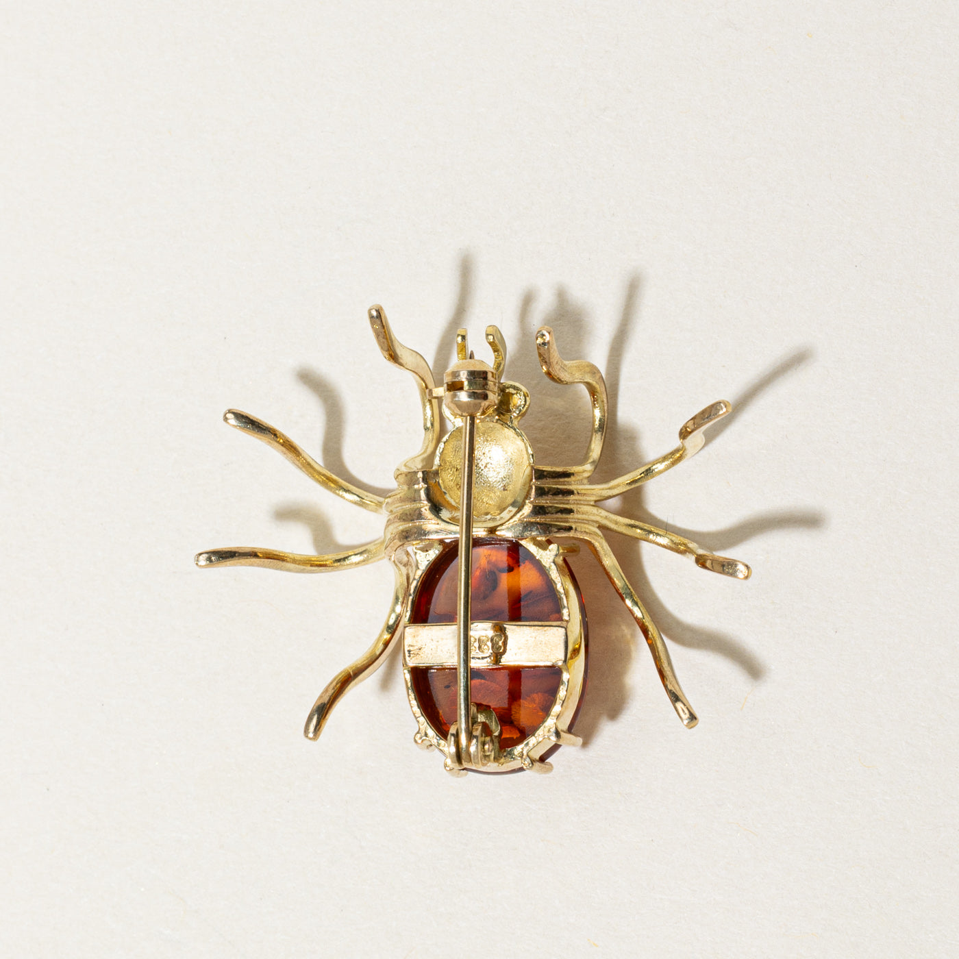 Vintage Amber Spider Brooch - 5.00ct Natural Baltic Amber Jewelry - Handcrafted Vintage Spider Pin for Women - Perfect for Halloween Costume, Gothic Fashion & Jewelry Collection