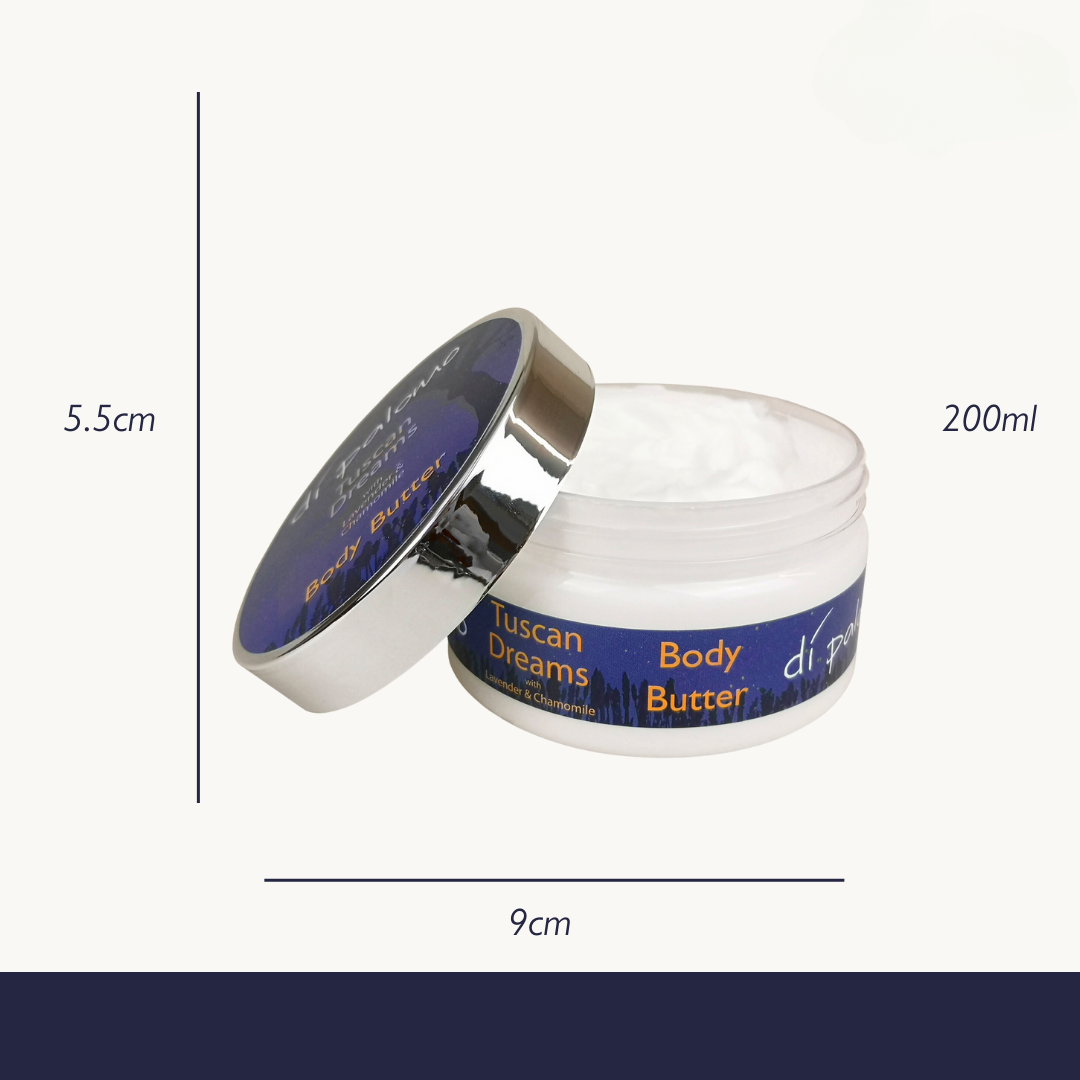 Di Palomo Tuscan Dreams Body Butter 200ml - Ultra Hydrating & Nourishing Cream for Dry Skin | Luxurious Moisturizer with Natural Ingredients | Perfect for Daily Use, Spa Days & Gift Giving