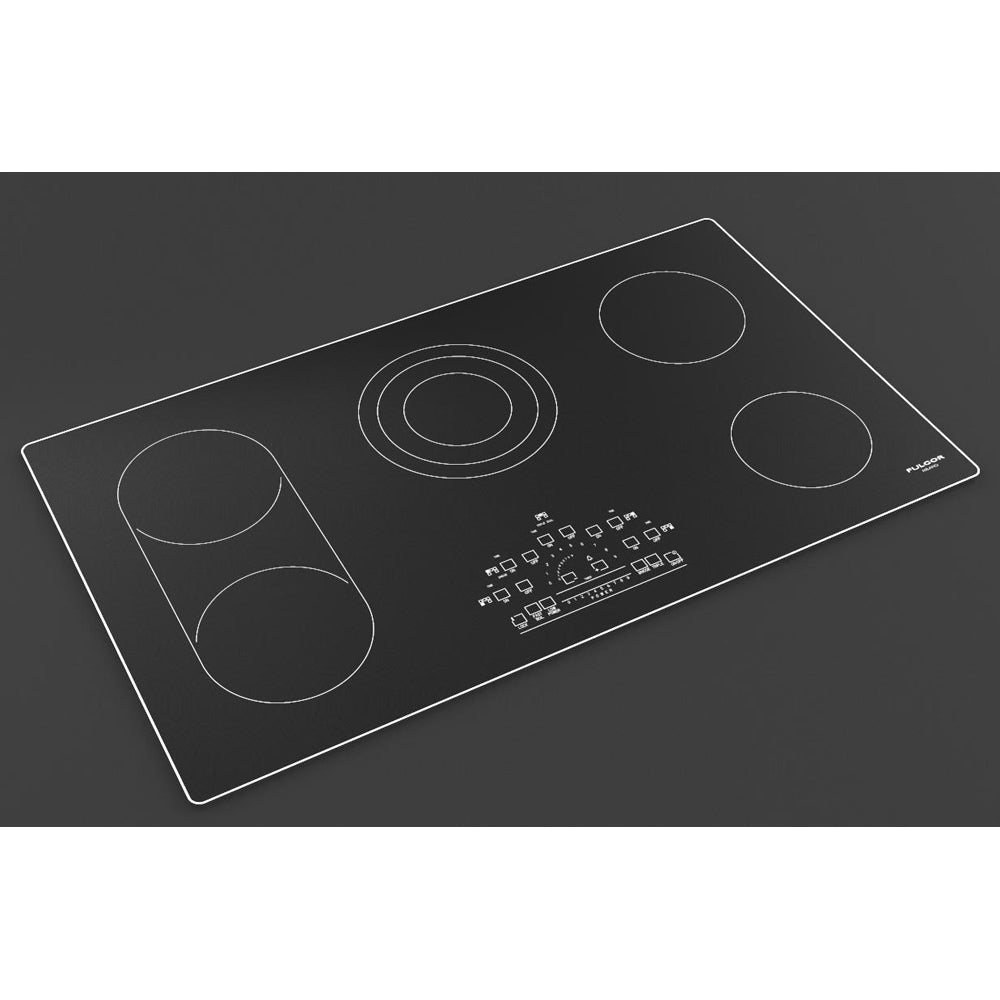 Fulgor Milano 36-Inch 600 Series 5-Burner Electric Cooktop with Glass Ceramic Surface in Stainless Steel (F6RT36S2) - Perfect for Modern Kitchens, Home Chefs & Gourmet Cooking