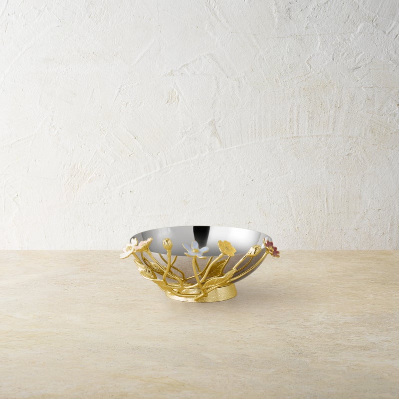 Wildflowers Small Bowl - Handmade Ceramic Decorative Bowl for Home Decor, Kitchen, Dining Table Centerpiece | Perfect for Salads, Snacks, Candies & Gift Giving