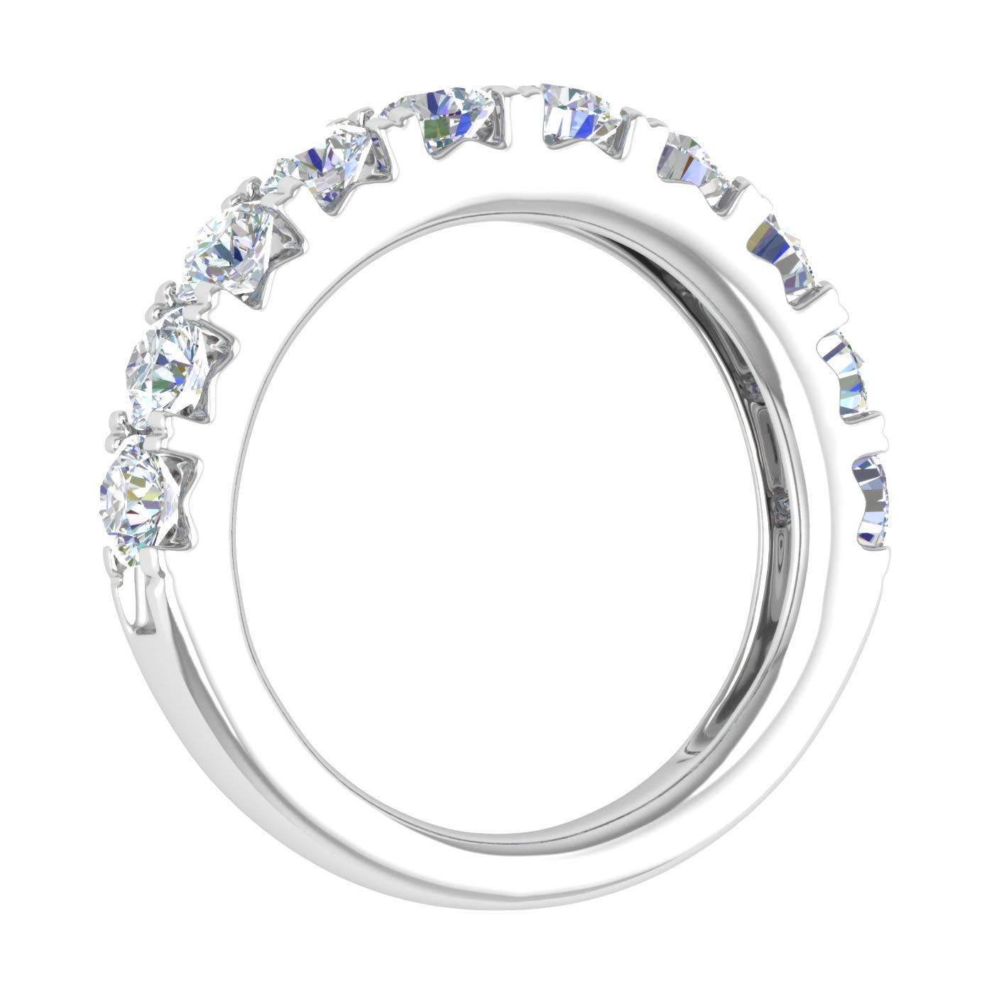 1.5 Carat Diamond Wedding Band Ring for Women in 14K Gold - SI1-SI2 Clarity, Elegant Bridal Jewelry for Engagement, Anniversary & Special Occasions