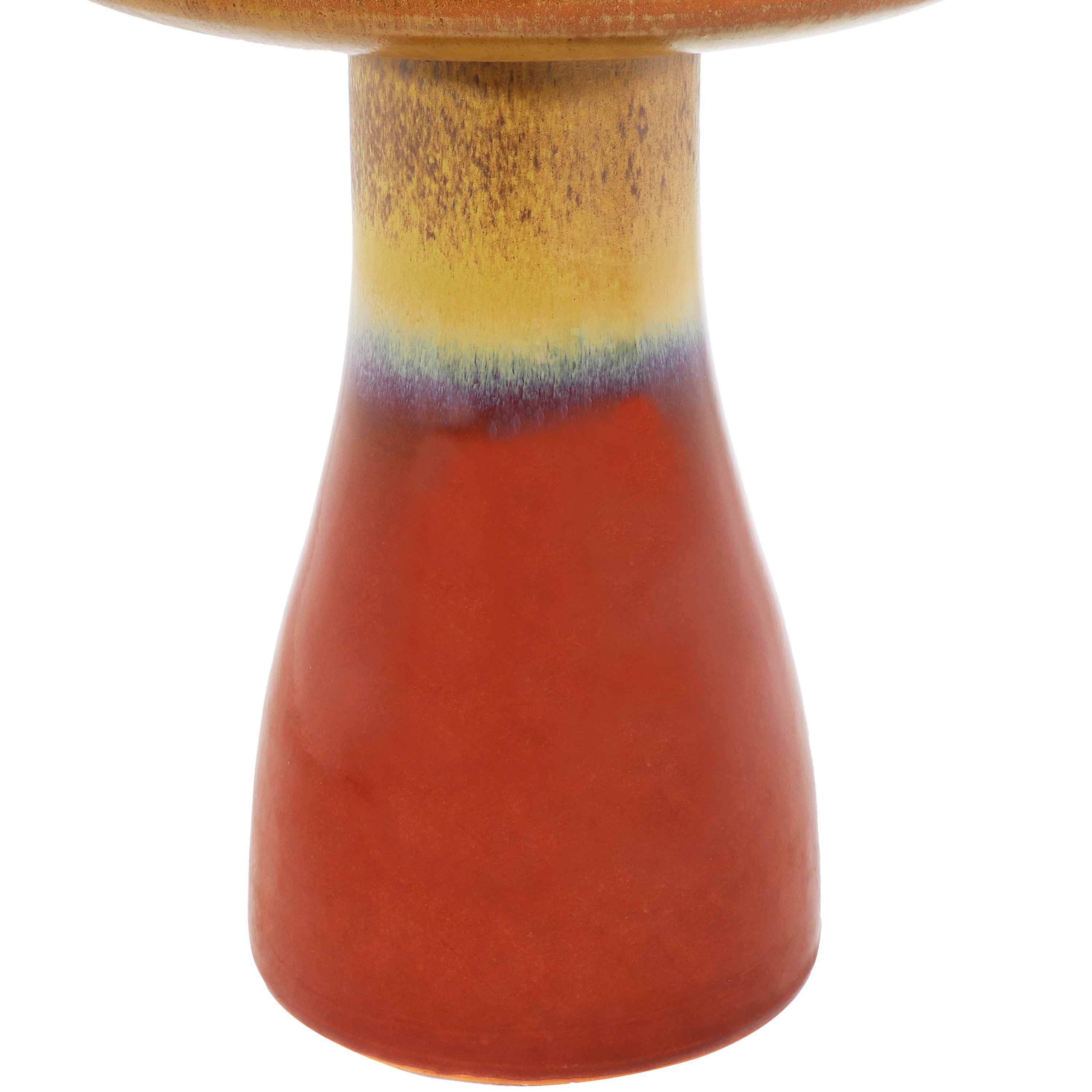 Sunnydaze 18 Inch Glazed Ceramic Outdoor Bird Bath - Garden Decor for Attracting Birds & Enhancing Outdoor Spaces