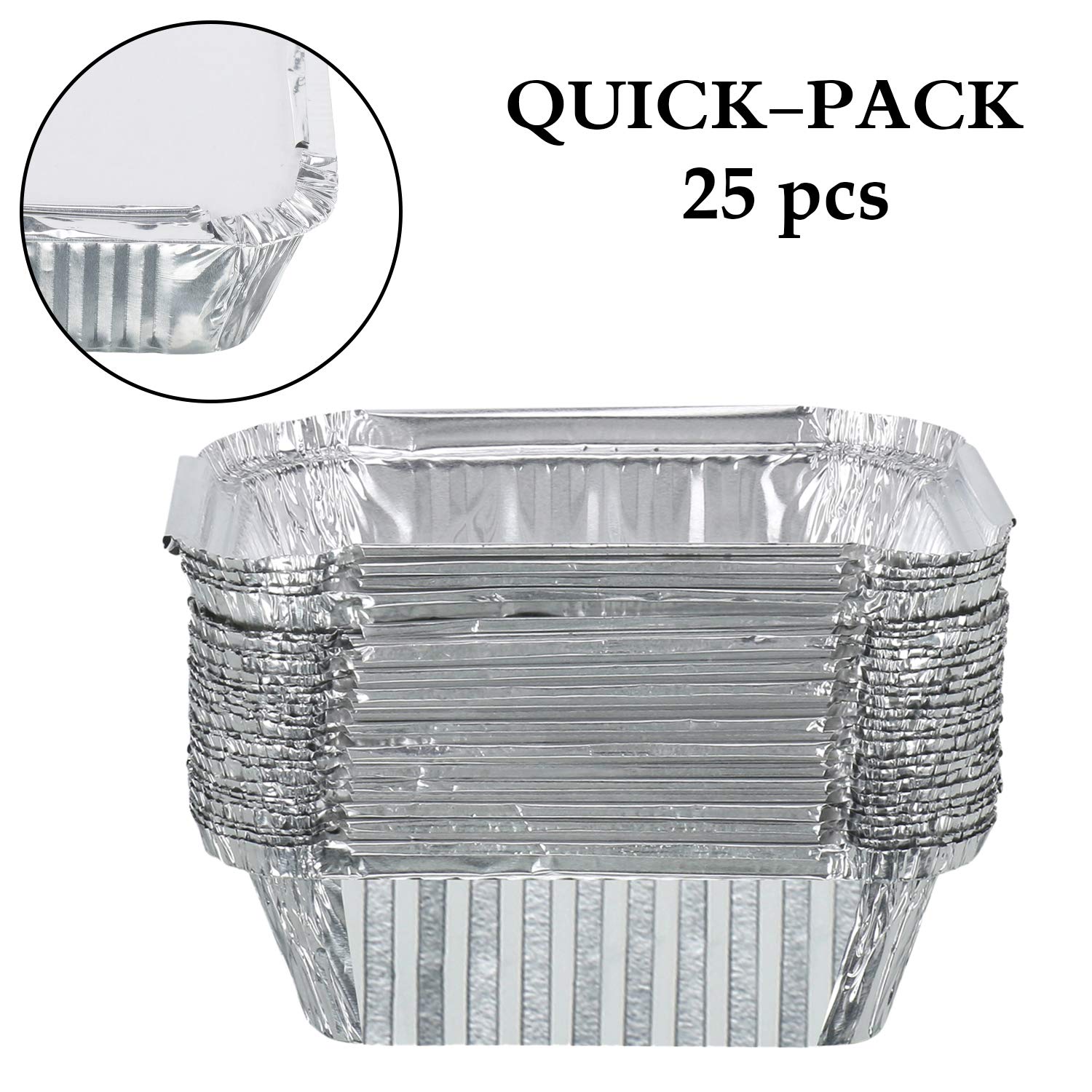 Freshee 50-Pack Aluminum Foil Containers with Lids - 250ml Disposable Food Storage Containers for Meal Prep, Takeout, and Leftovers | Perfect for Restaurants, Catering, and Home Kitchen Use