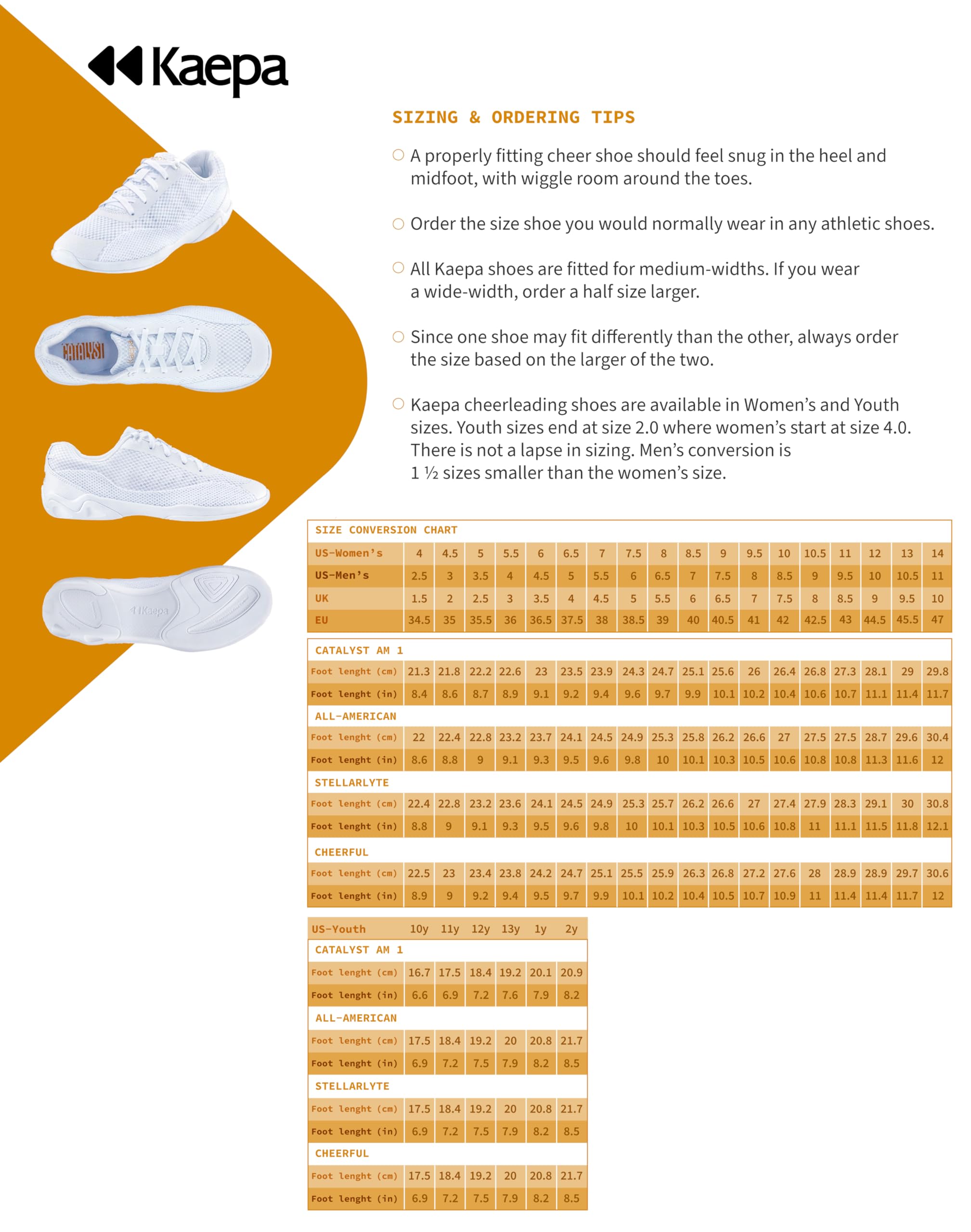 Kaepa Youth Stellarlyte Cheer Shoes - Lightweight Performance Cheerleading Sneakers for Girls & Boys - Perfect for Competitions, Practice & Gymnastics