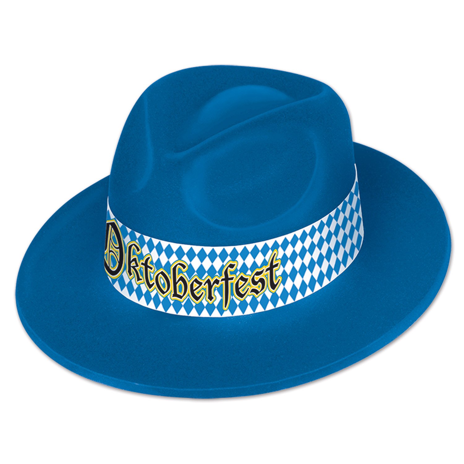 Oktoberfest Velour Fedora Hat for Men - German Beer Festival Costume Accessory - Perfect for Oktoberfest Parties, Halloween, and Themed Events