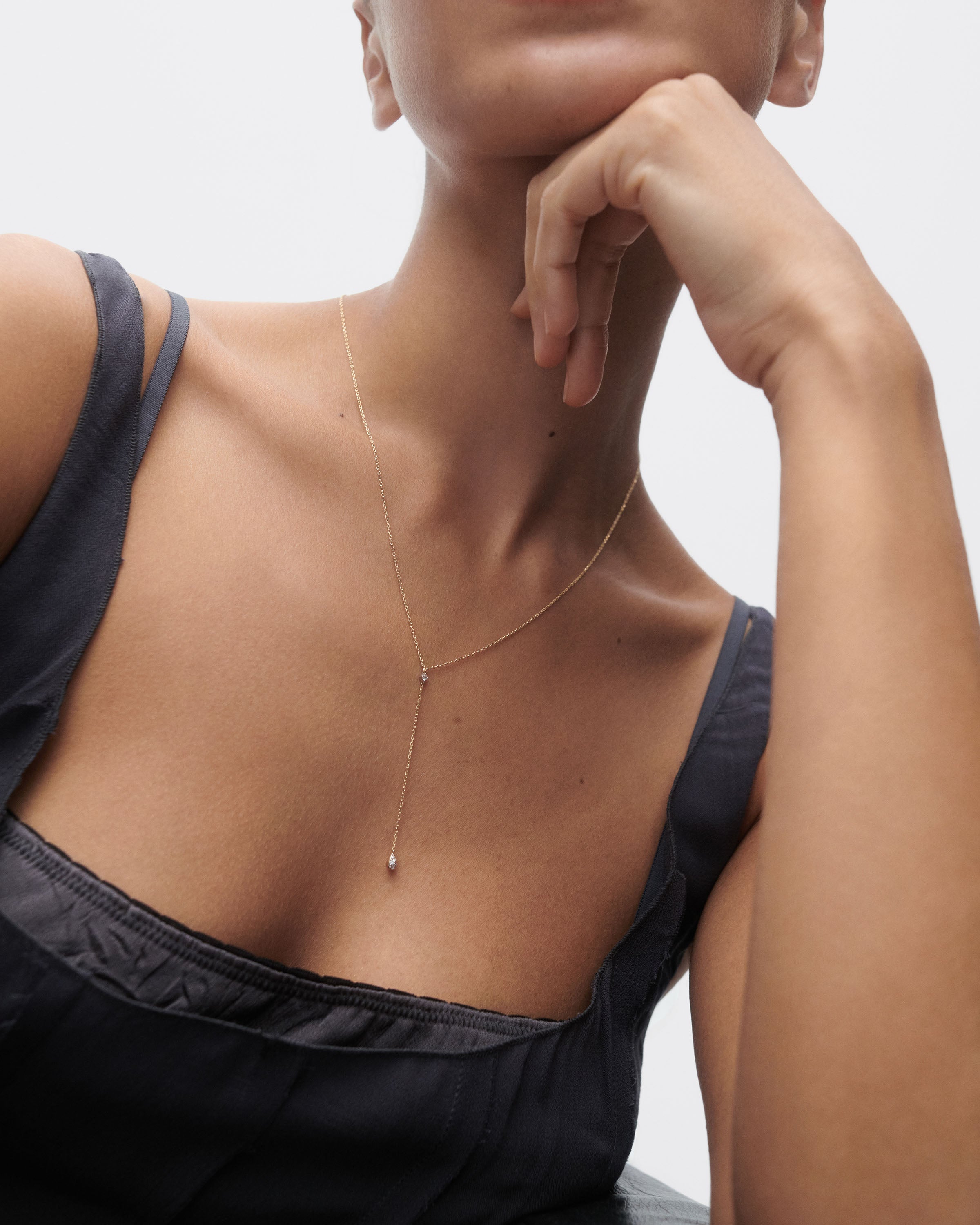 Elegant Diamond & Gold Lagoon Necklace for Women - Perfect for Weddings, Parties & Special Occasions