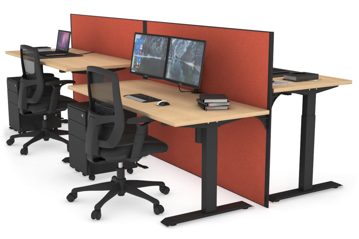 Just Right Height Adjustable 4-Person Workbench [1400L x 700W] - Heavy Duty Industrial Workstation for Factory, Warehouse & Workshop Use