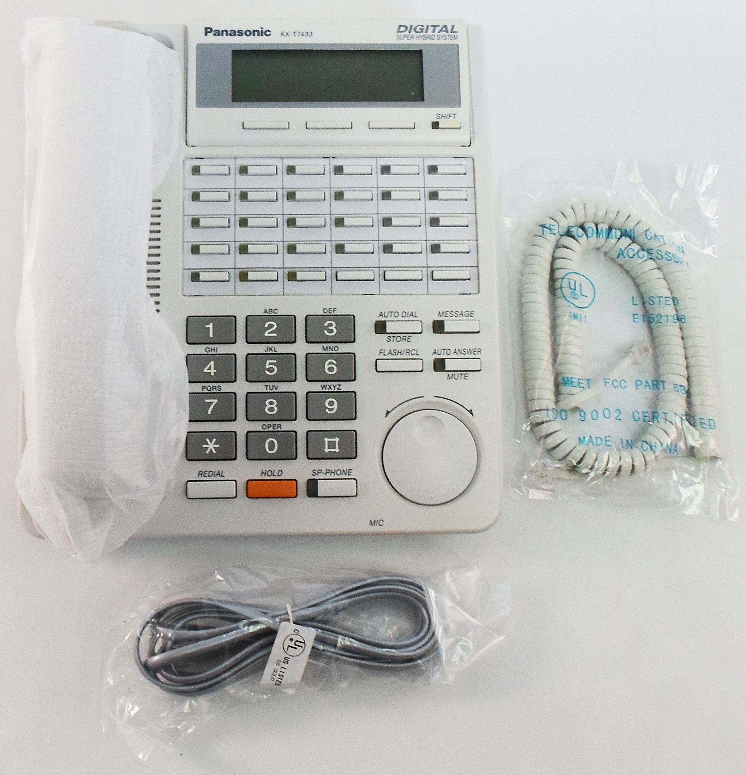Panasonic KX-T7433 Corded Business Telephone - White | Reliable Office Desk Phone with Caller ID & Speakerphone | Perfect for Small Business & Home Office Use