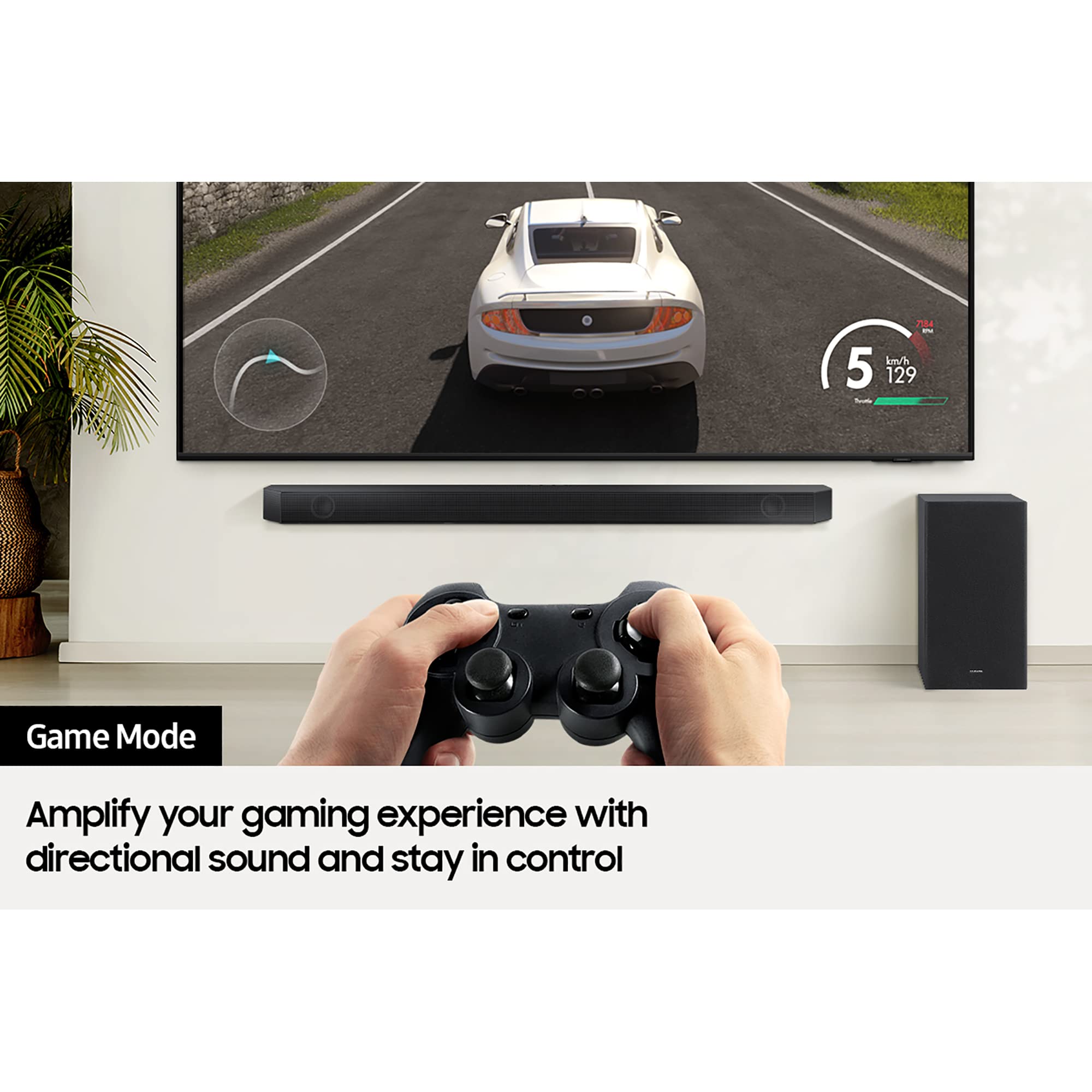 Samsung B650 Soundbar Speaker (2022) - 3.1ch Surround Sound with 7 Speakers, Virtual DTS:X, Wireless Subwoofer, Adaptive Sound Lite, Bluetooth Multiconnect & Wall Mount Kit - Perfect for Home Theater and Gaming