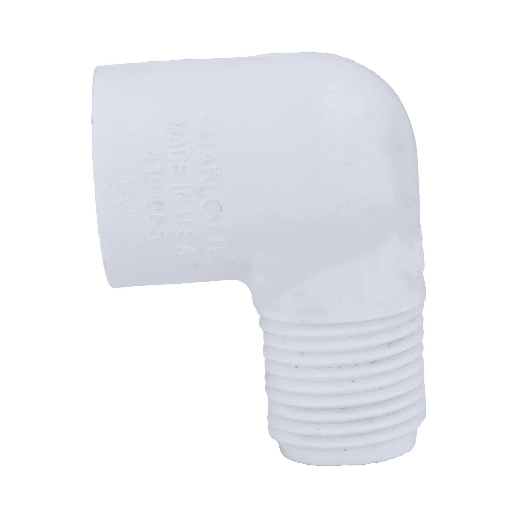 Charlotte Pipe 1/2 Inch Schedule 40 90 Degree Street Ell MPT x FPT PVC Fitting for Plumbing & Irrigation Systems - Home, Garden & Industrial Use (1-Piece)