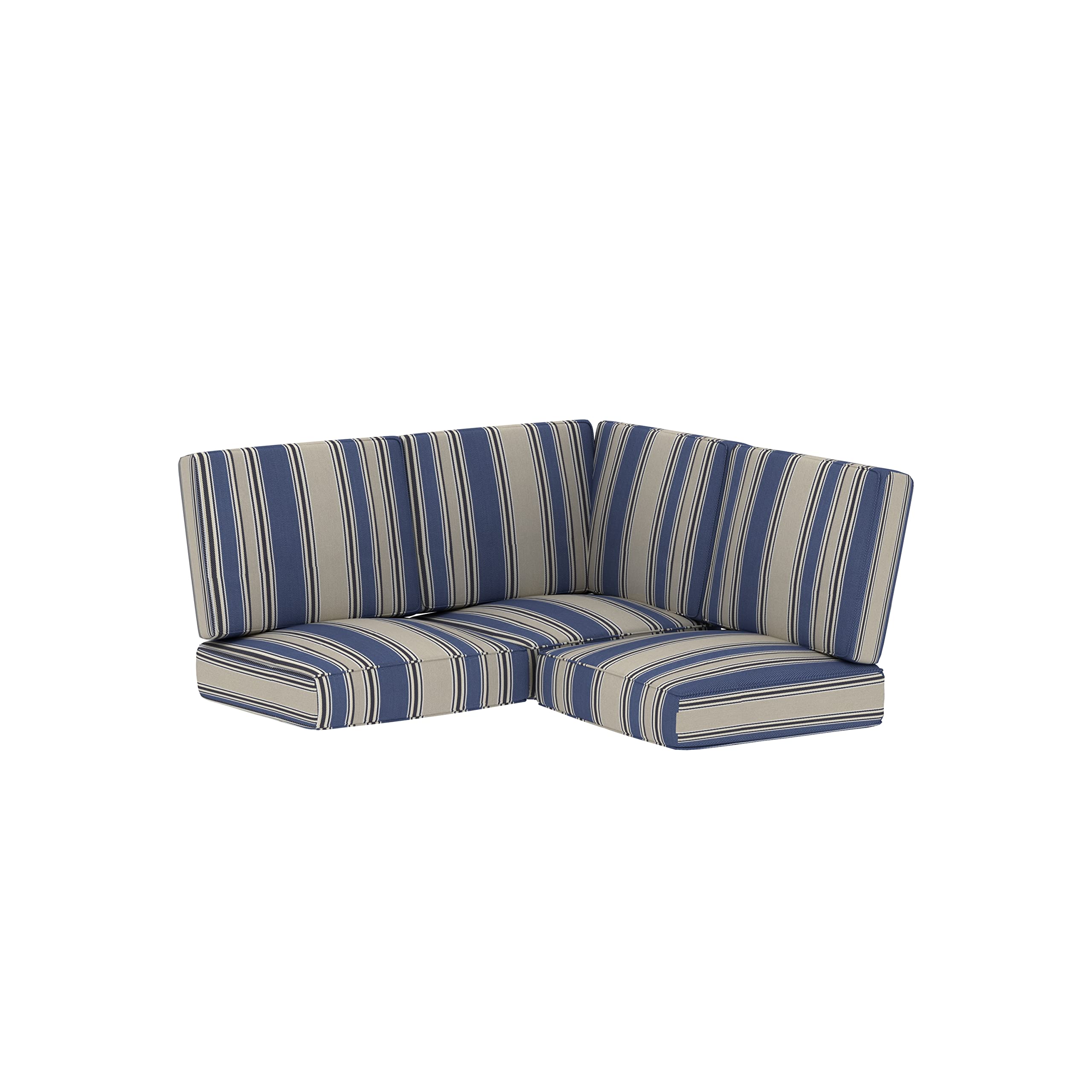 Creative Living Grenada Outdoor Sectional Sofa Set - Bluestripe Design, 22 lbs - Perfect for Patio, Deck, Garden & Backyard Relaxation