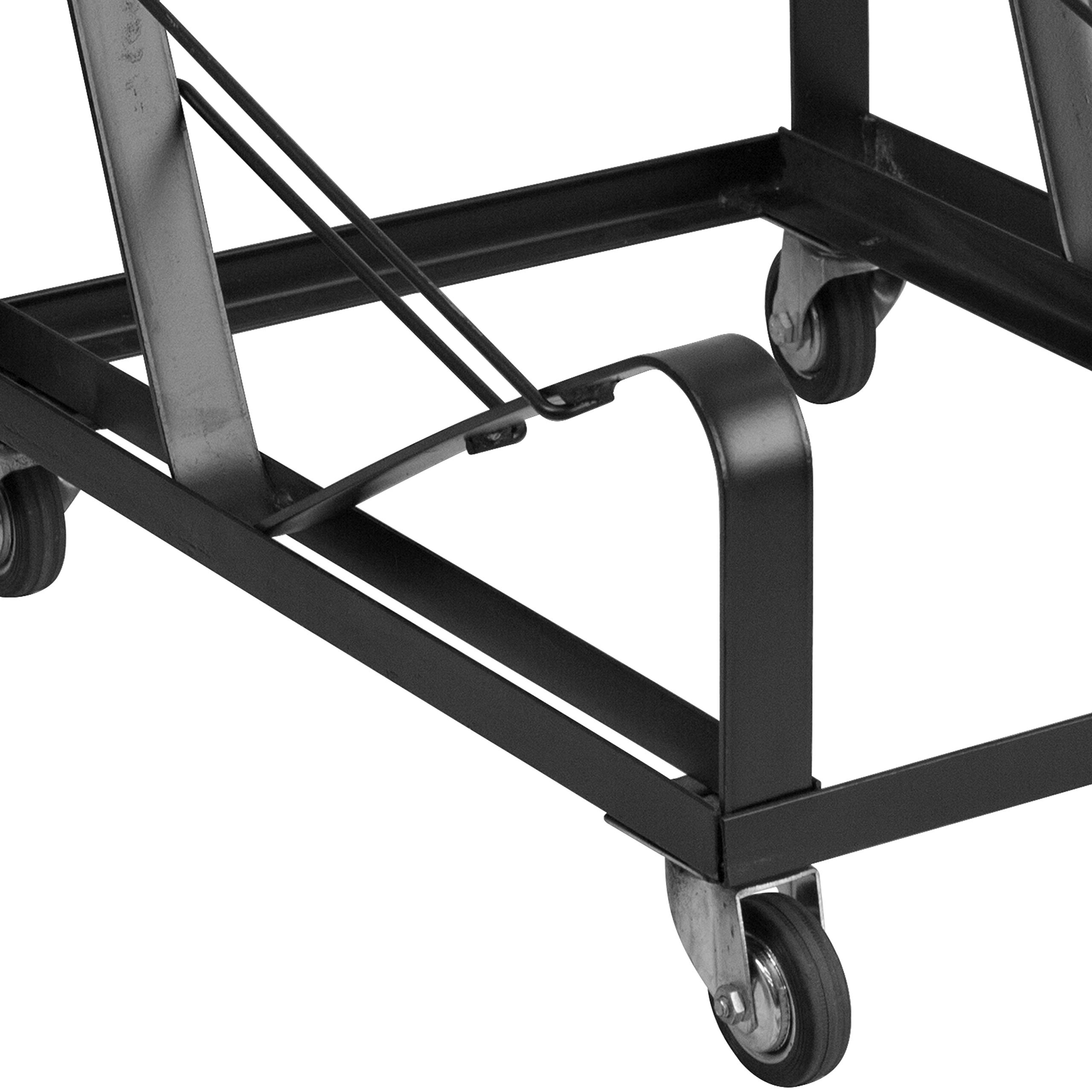 EMMA + OLIVER Black Steel Sled Base Stack Chair Dolly - Heavy Duty Mobile Chair Cart for Party & Event Rentals, Banquet Halls, Restaurants & Catering Services