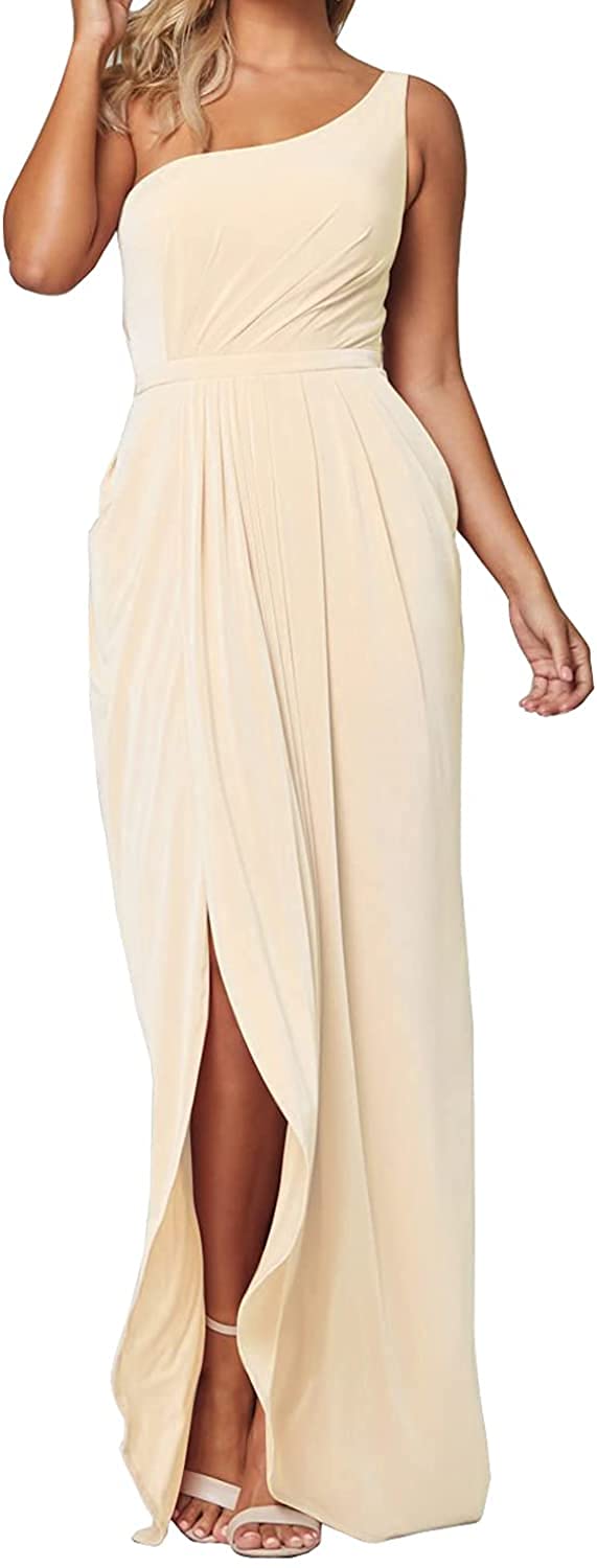 One Shoulder Women's Dresses for Wedding Guest & Bridesmaid - Elegant Side Slit Occasion Dress for Women | Perfect for Cocktail Parties, Evening Events & Special Occasions