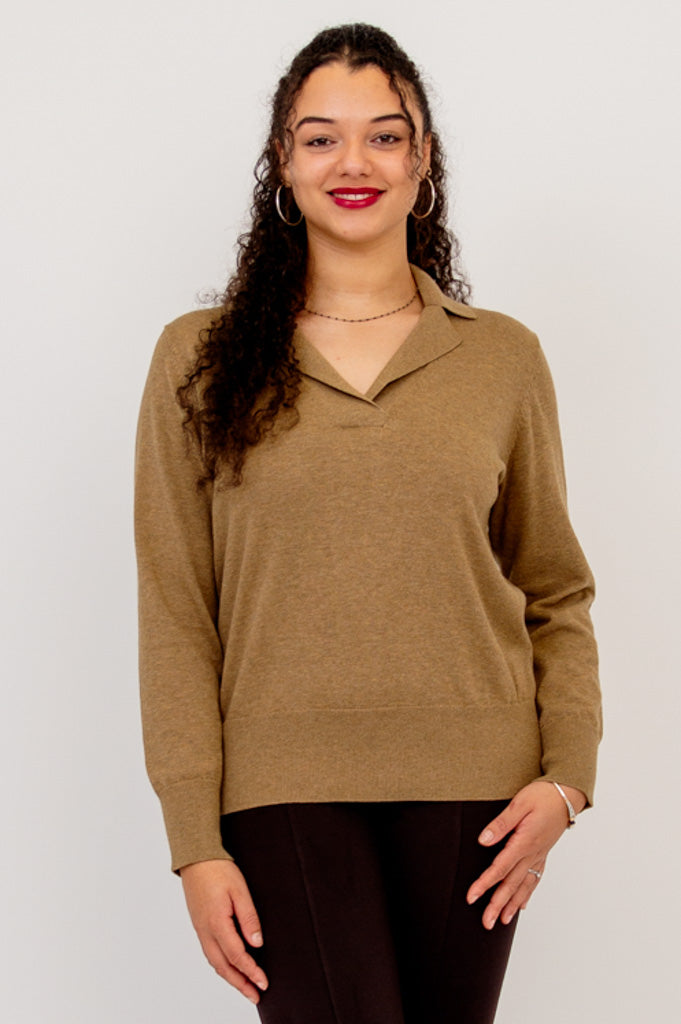 Astrid Women's Cotton Sweater in Terra - Soft & Comfortable Pullover for Casual Wear, Office & Fall Outfits