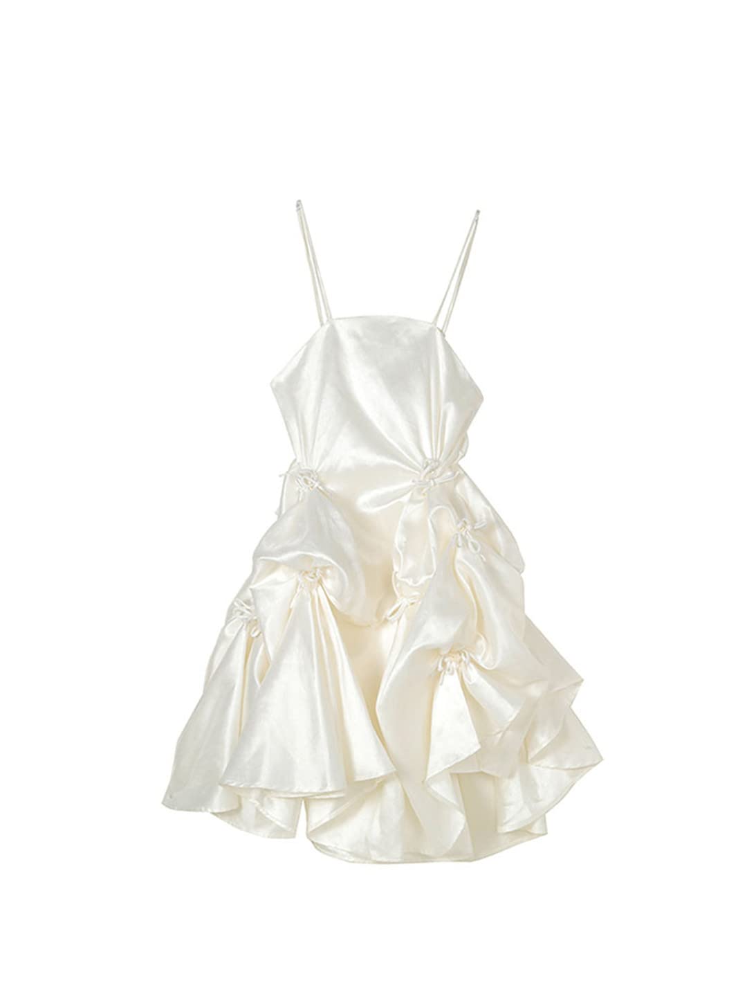 Elegant Women's Chiffon Spaghetti Strap Dress - Summer Ball Gown with High Waist & Sleeveless Design for Party, Wedding, Cocktail & Special Occasions