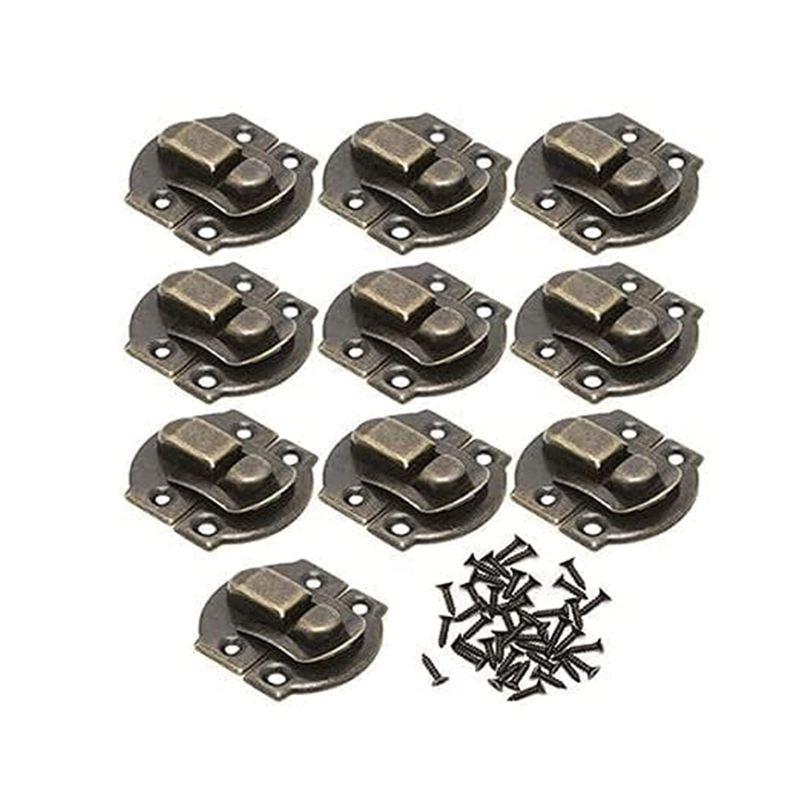 10 Pack Vintage Bronze Metal Box Latch Lock - Heavy Duty Toggle Clasp for Wooden Chests, Cabinets & Storage Boxes - Rustic Hardware for DIY Furniture, Antique Trunks & Decorative Boxes